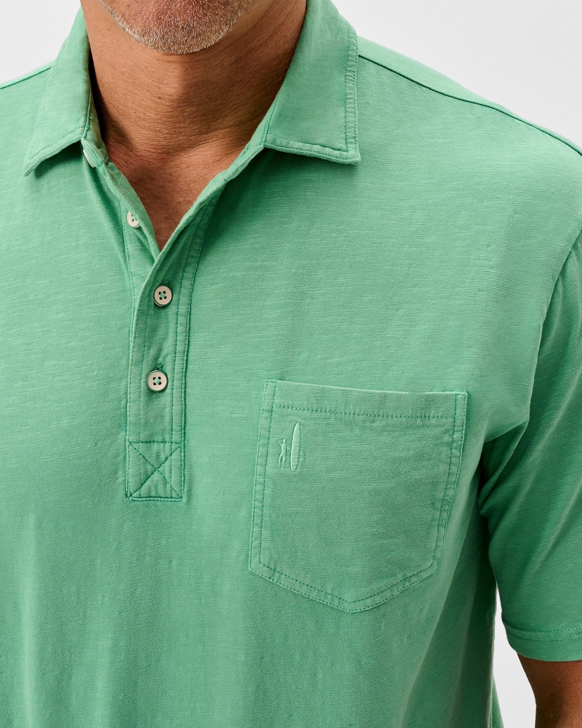 Johnnie-O Original 4-Button Polo - Coastal Wash, Honeydew