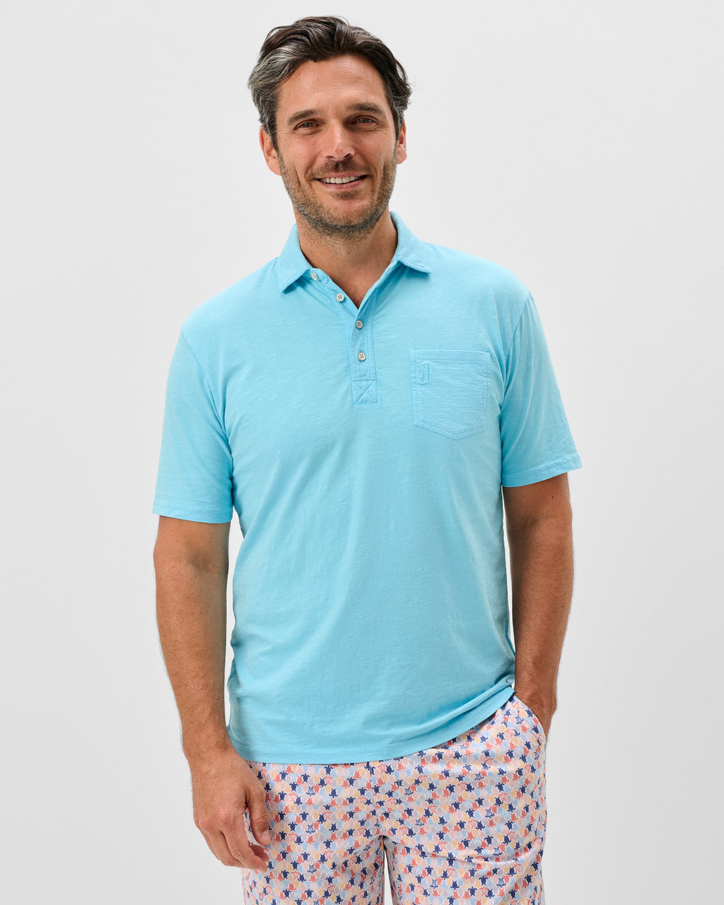 Johnnie-O Original 4-Button Polo - Coastal Wash, Topaz