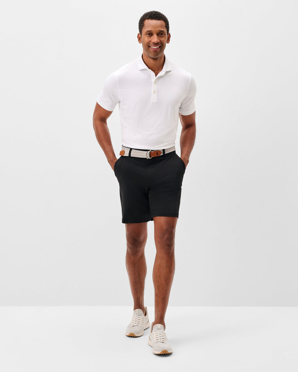 Johnnie-O Fusion Knit Performance Pull-On Short - 7", Black