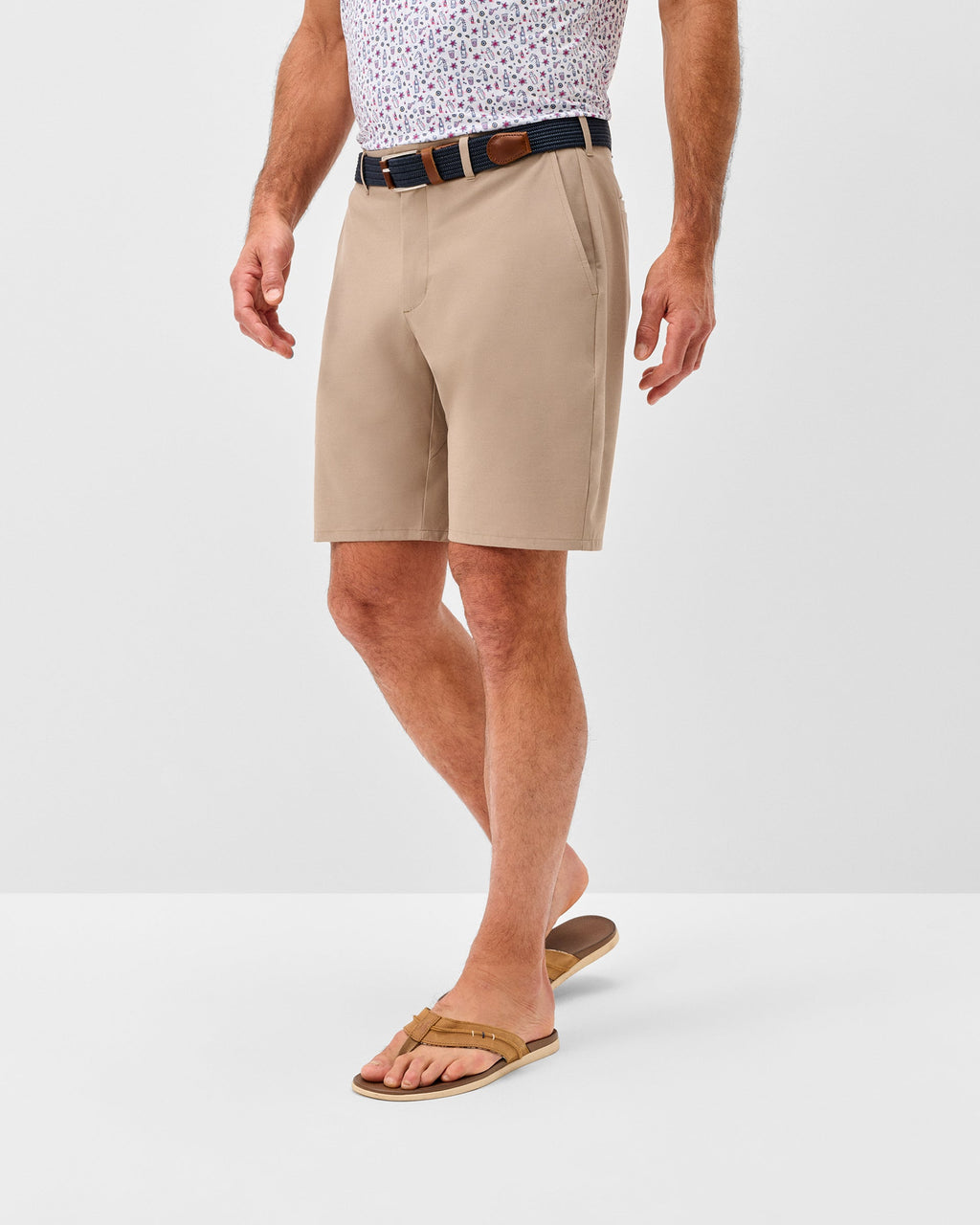 Johnnie-O Mulligan Performance Shorts, Light Khaki