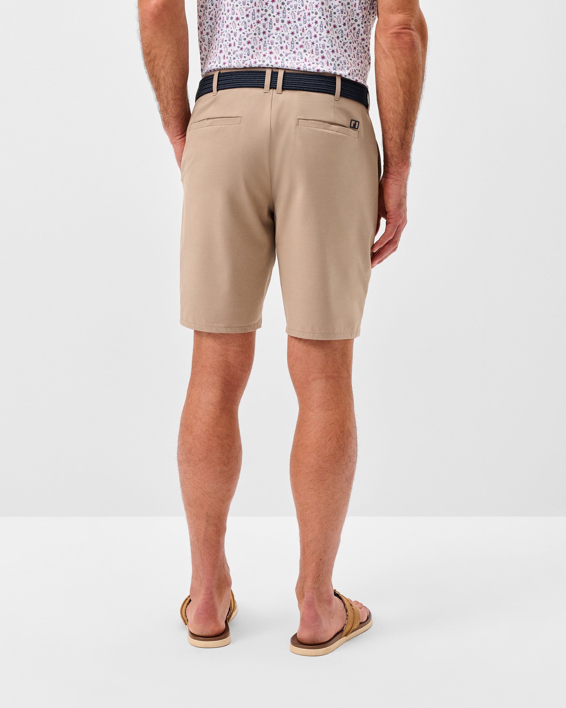 Johnnie-O Mulligan Performance Shorts, Light Khaki