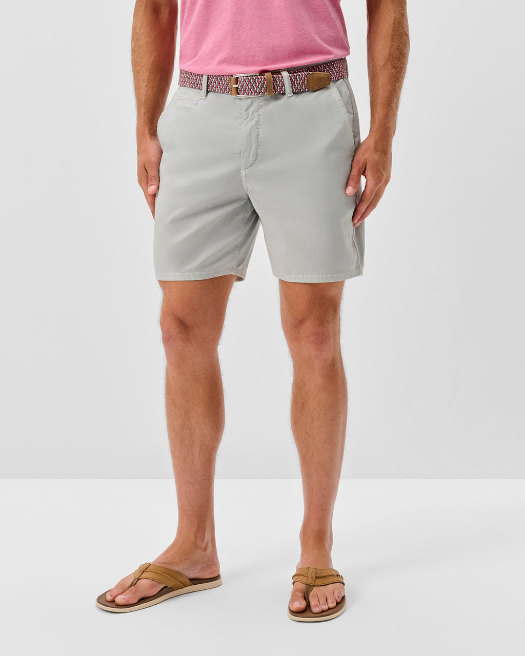 Johnnie-O Nassau Cotton Blend Shorts - 7" Inseam, Chrome