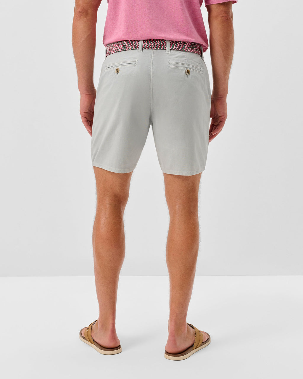 Johnnie-O Nassau Cotton Blend Shorts - 7" Inseam, Chrome