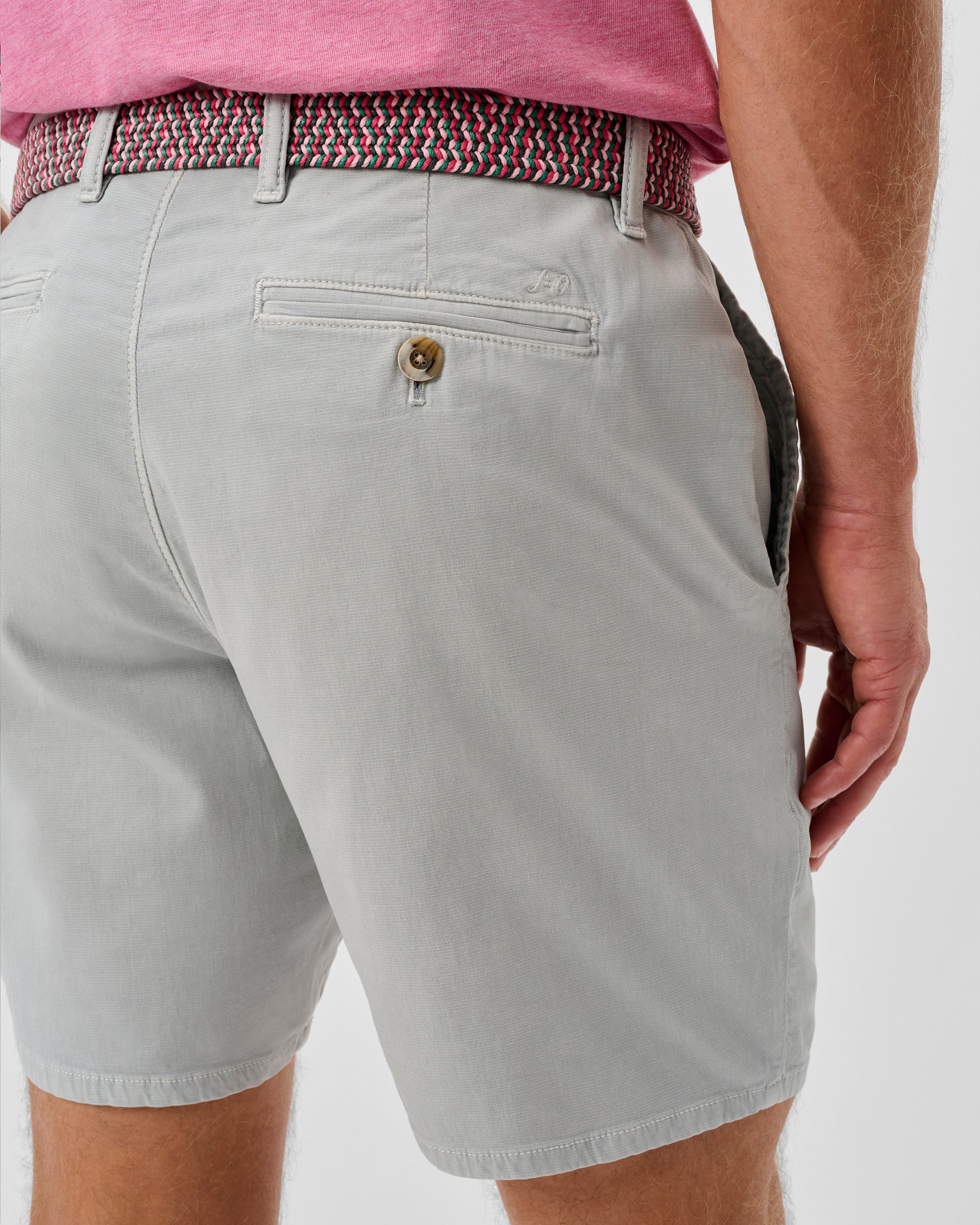 Johnnie-O Nassau Cotton Blend Shorts - 7" Inseam, Chrome