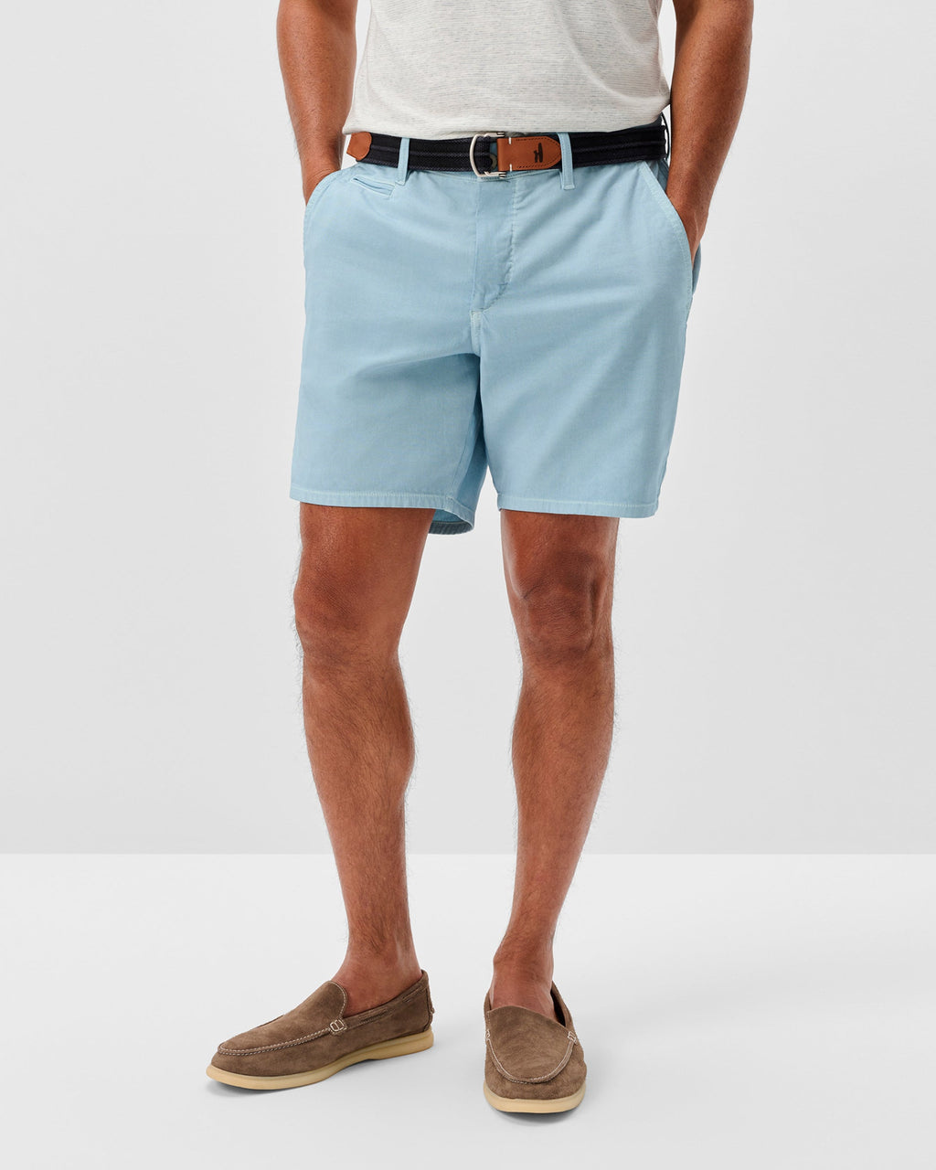 Johnnie-O Nassau Cotton Blend Shorts - 7" Inseam, Kona