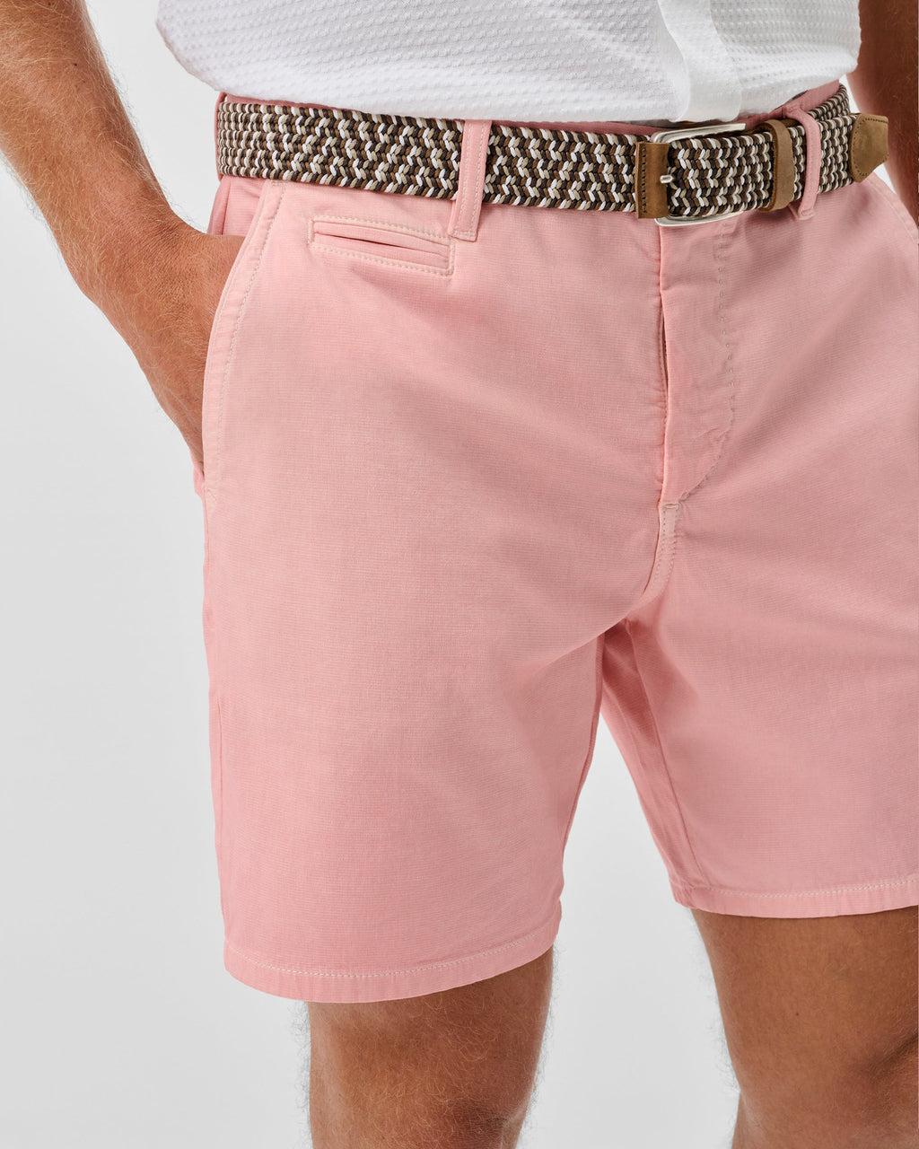 Johnnie-O Nassau Cotton Blend Shorts - 7" Inseam, Salmon