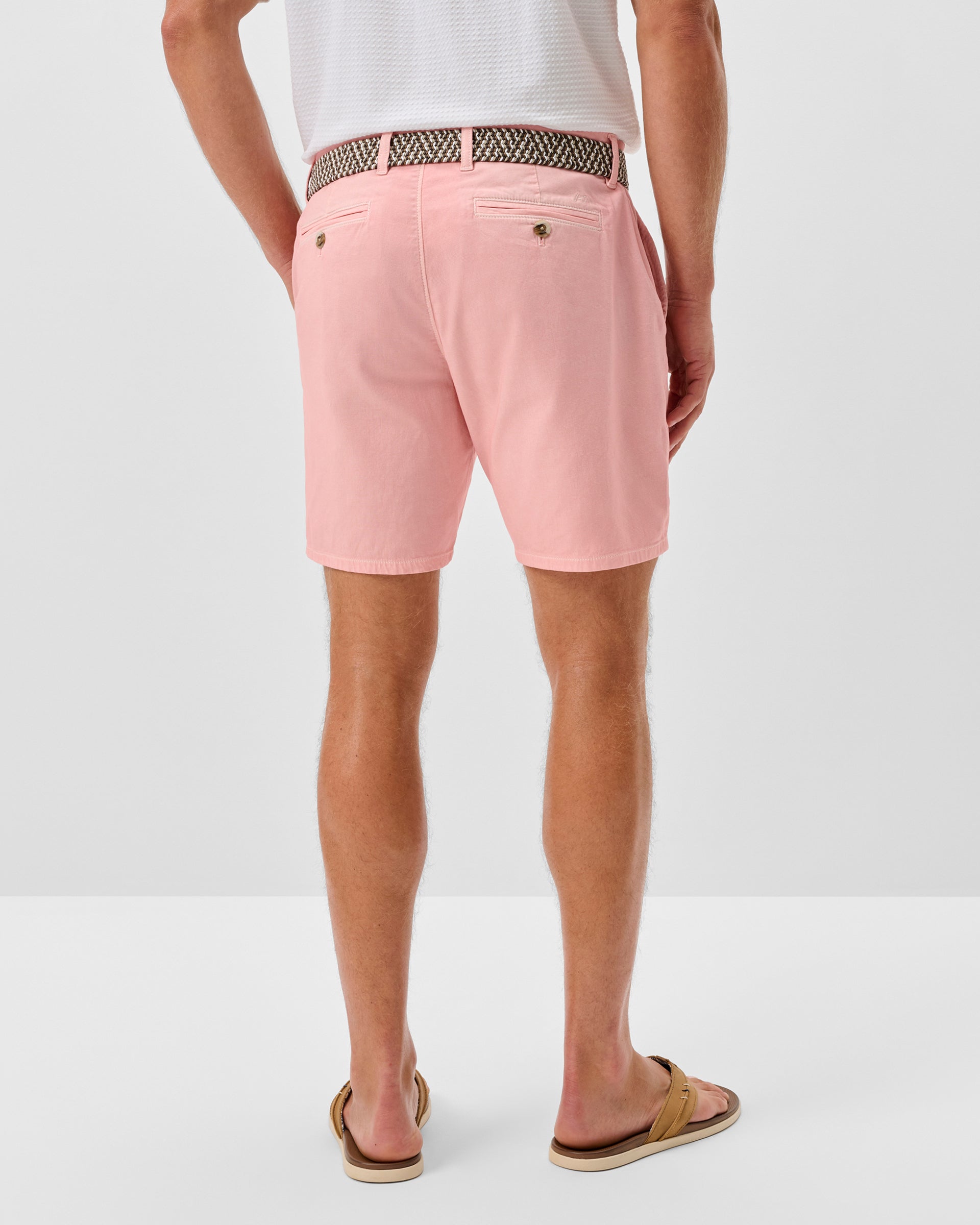Johnnie-O Nassau Cotton Blend Shorts - 7" Inseam, Salmon