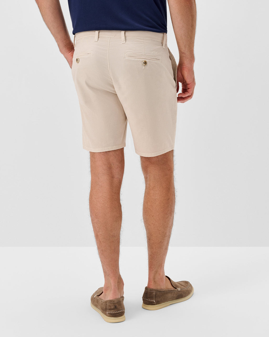 Johnnie-O Nassau Cotton Blend Shorts - 7" Inseam, Stone