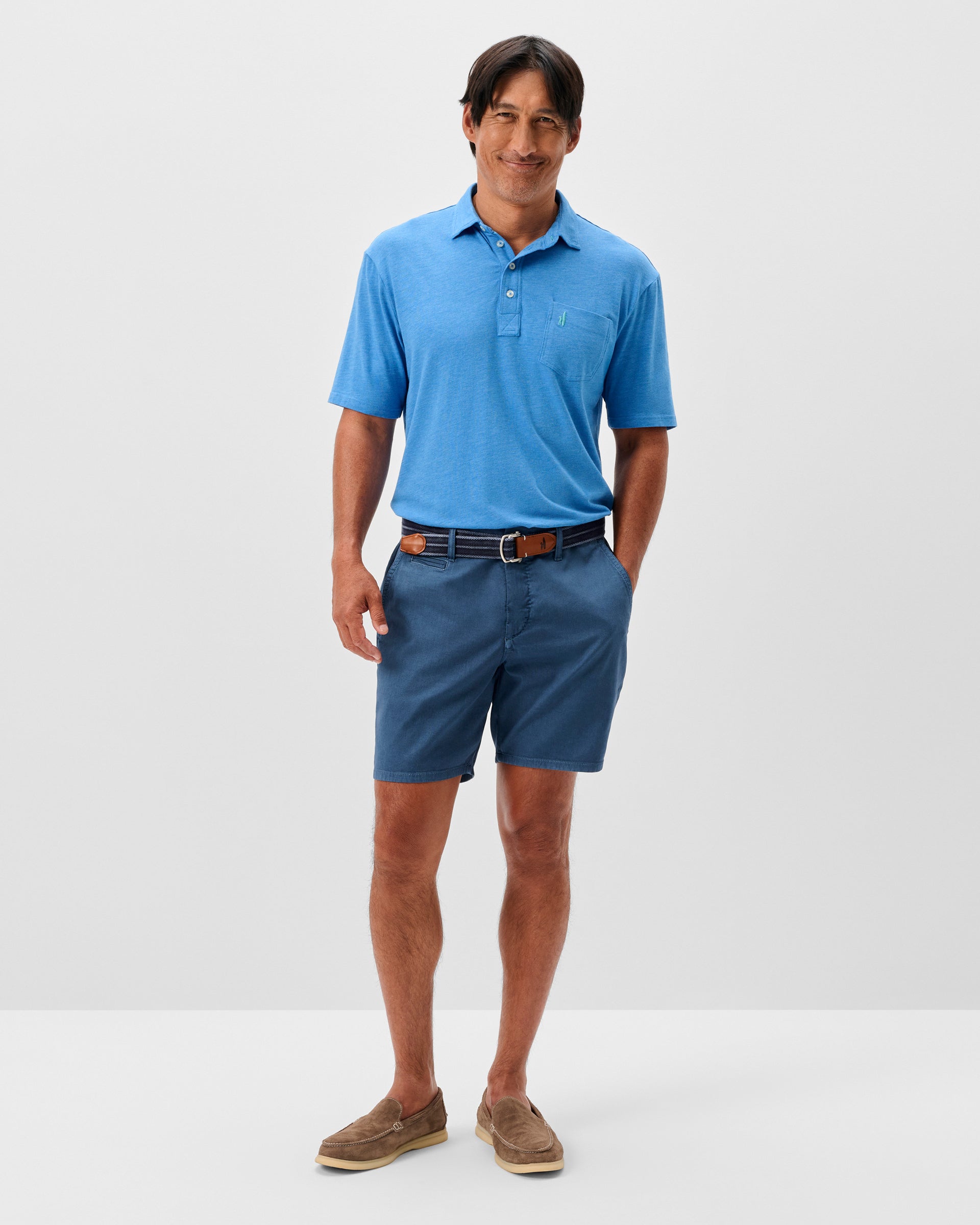 Johnnie-O Nassau Cotton Blend Shorts - 7" Inseam, Wake