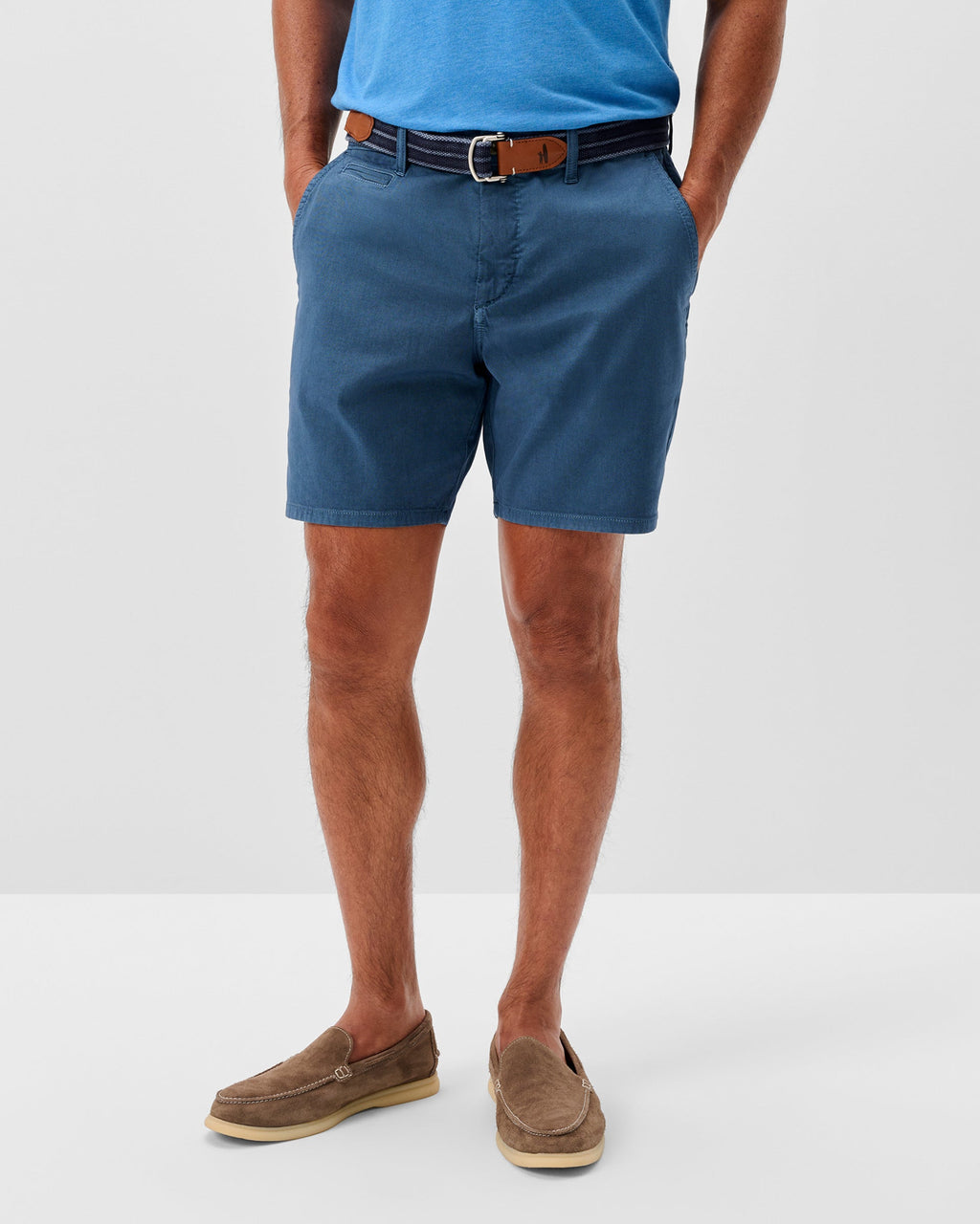 Johnnie-O Nassau Cotton Blend Shorts - 7" Inseam, Wake