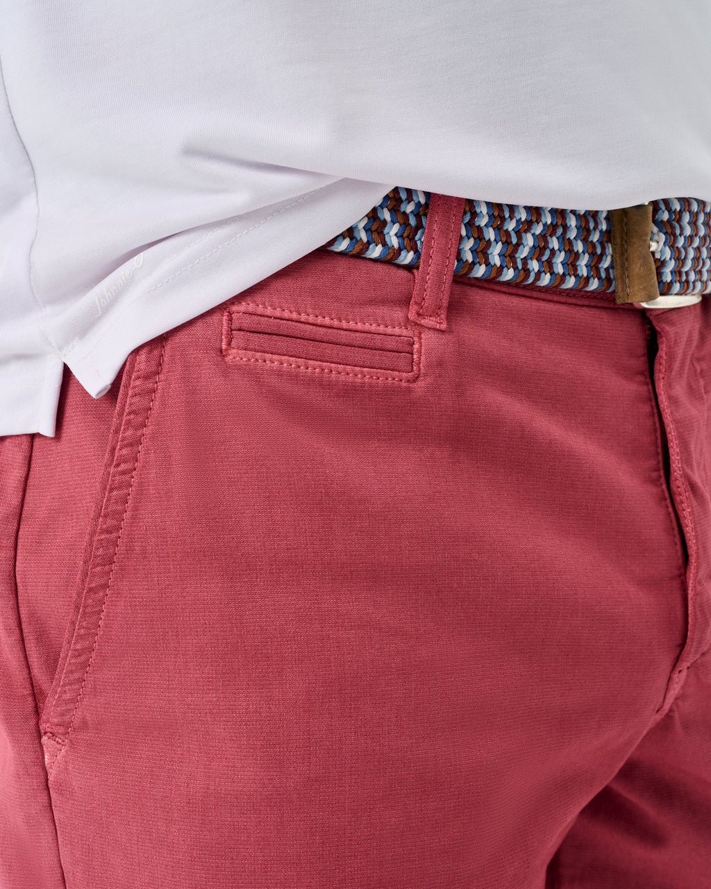 Johnnie-O Nassau Cotton Blend Shorts - 7" Inseam, Washed Red