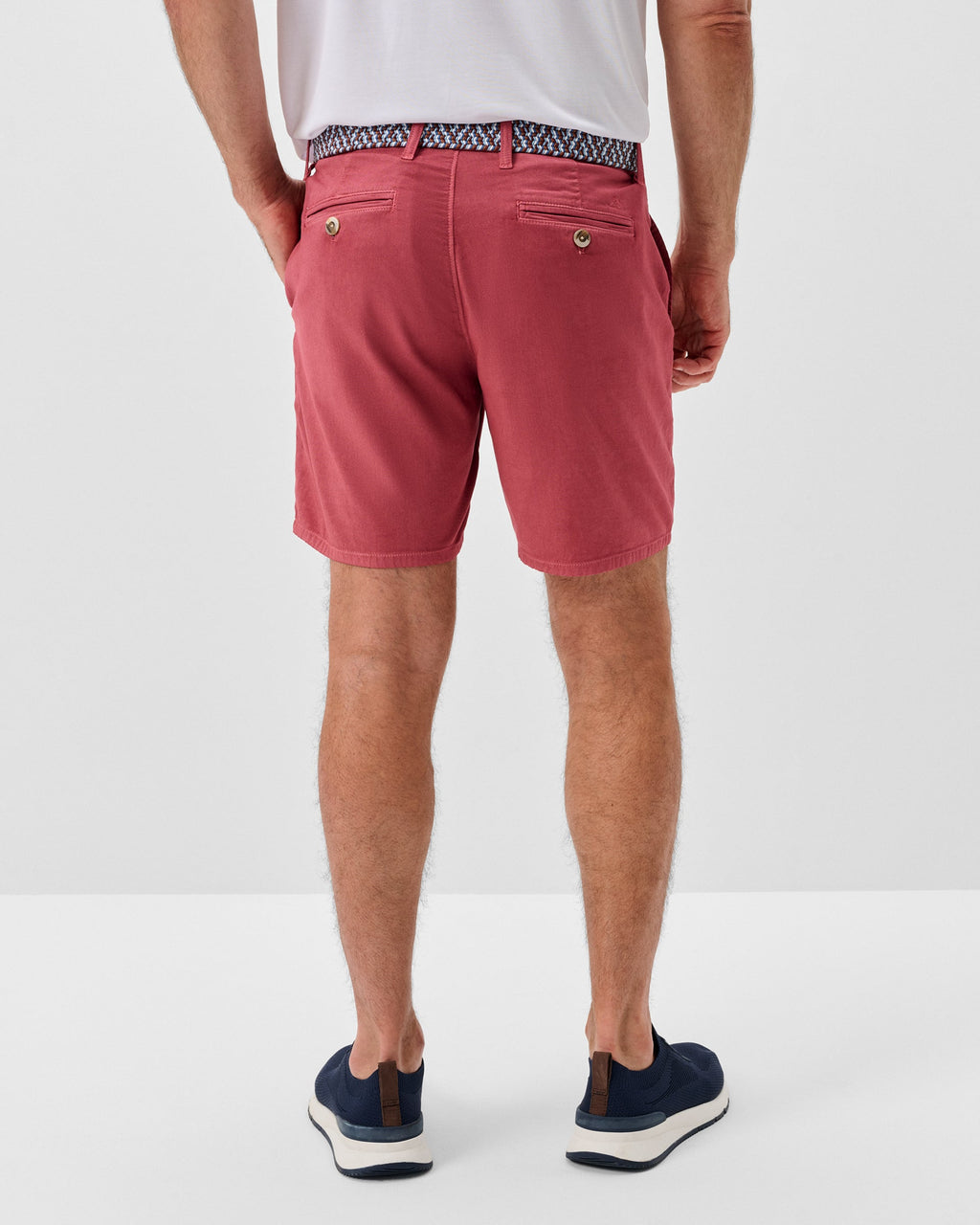 Johnnie-O Nassau Cotton Blend Shorts - 7" Inseam, Washed Red