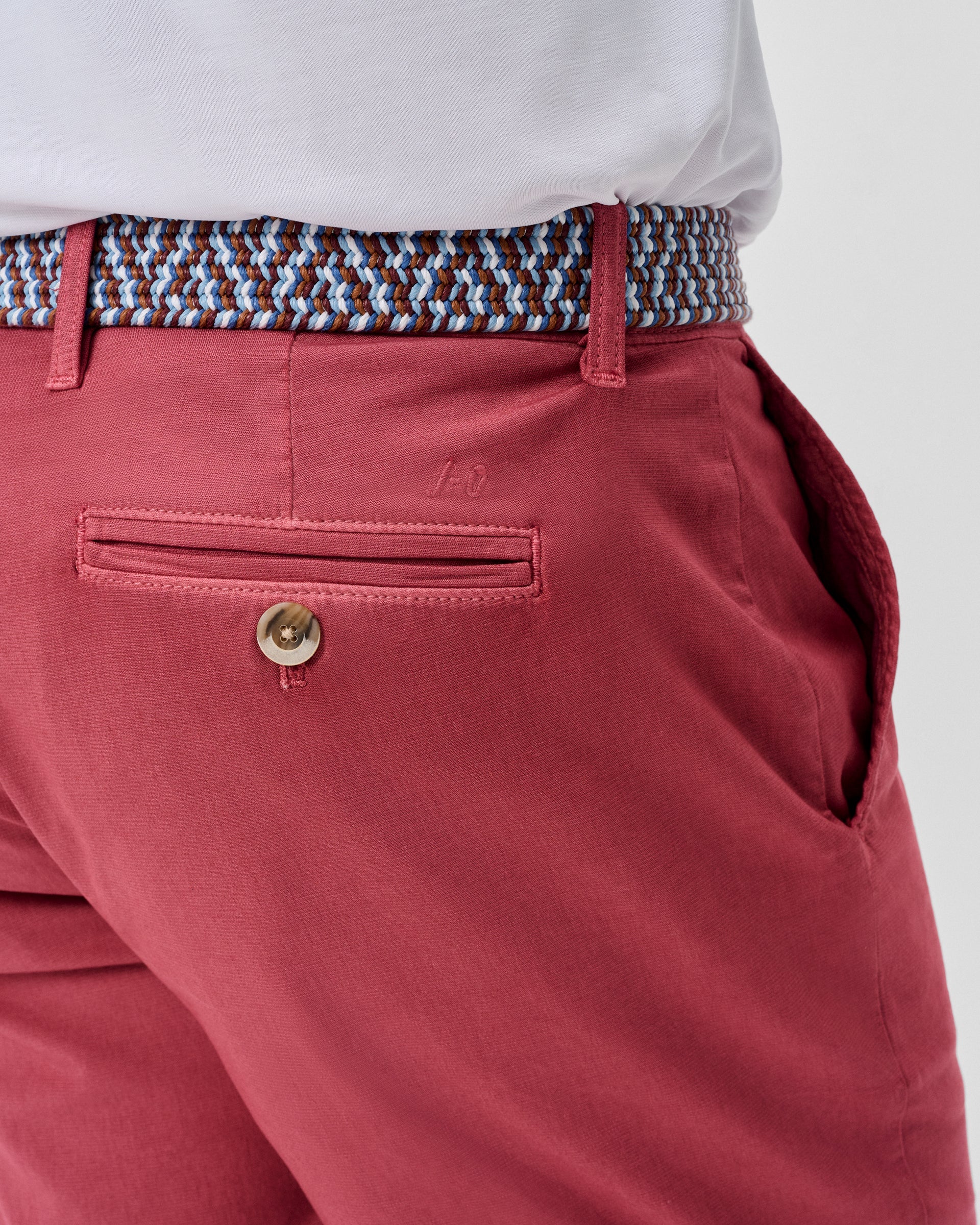 Johnnie-O Nassau Cotton Blend Shorts - 7" Inseam, Washed Red