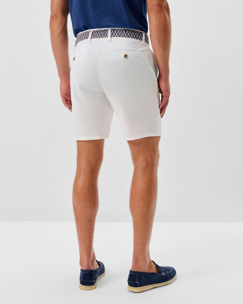 Johnnie-O Nassau Cotton Blend Shorts - 7" Inseam, White