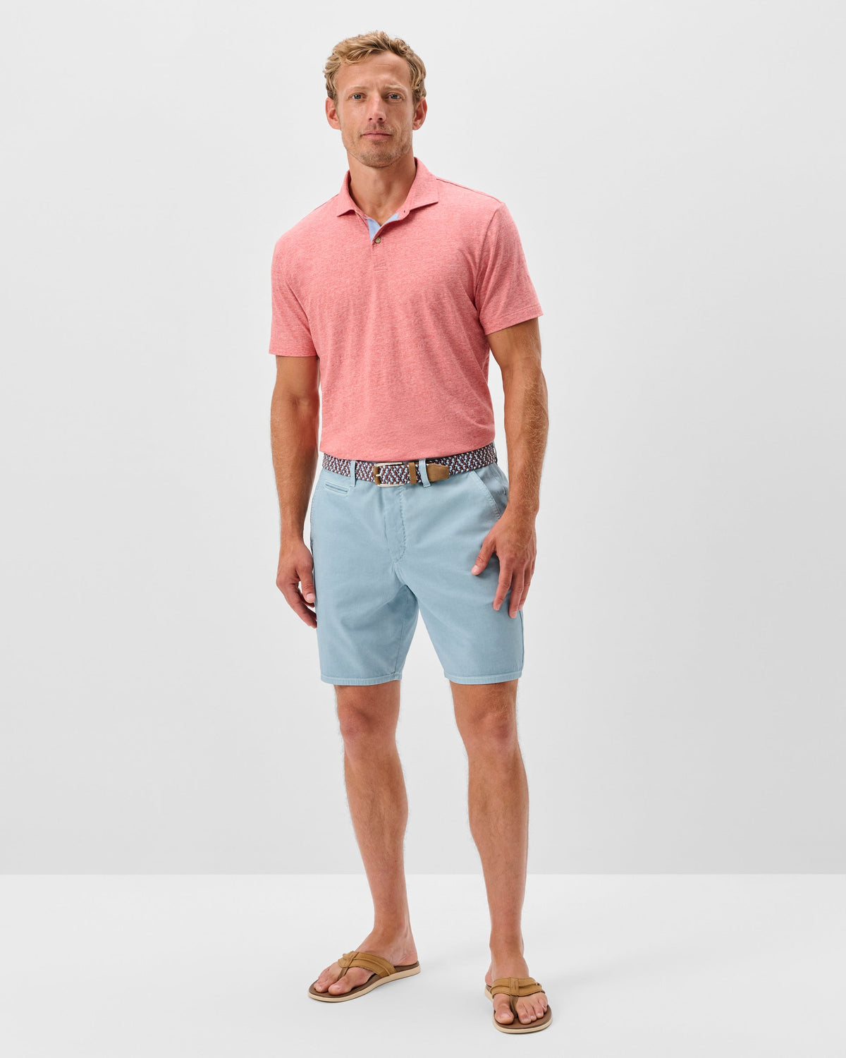 Johnnie-O Nassau Cotton Blend Shorts -  8' inseam, Kona