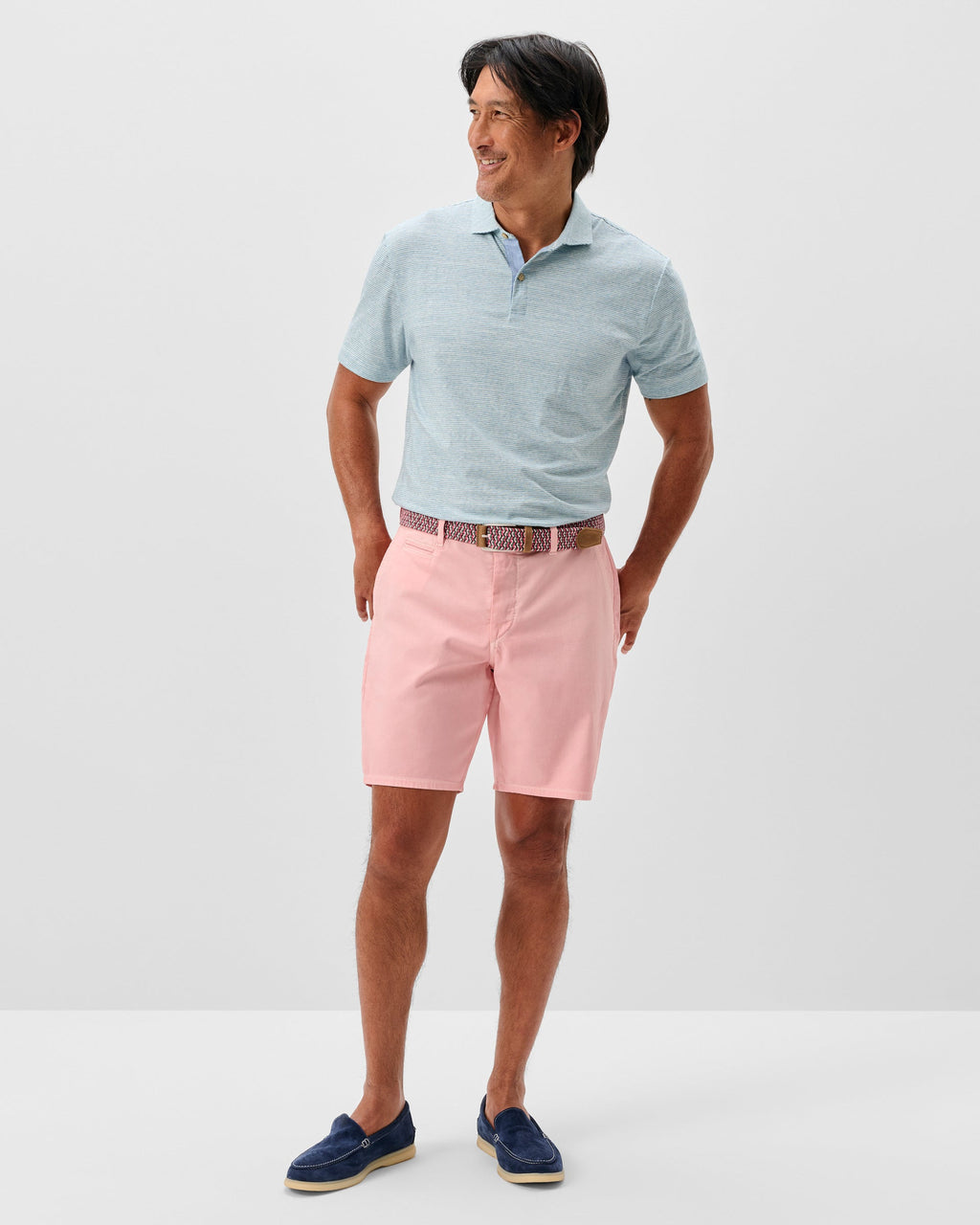 Johnnie-O Nassau Cotton Blend Shorts -  8' inseam, Salmon