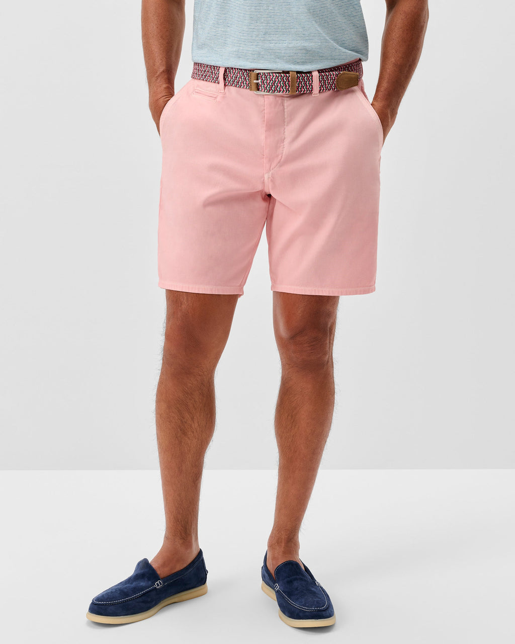 Johnnie-O Nassau Cotton Blend Shorts -  8' inseam, Salmon