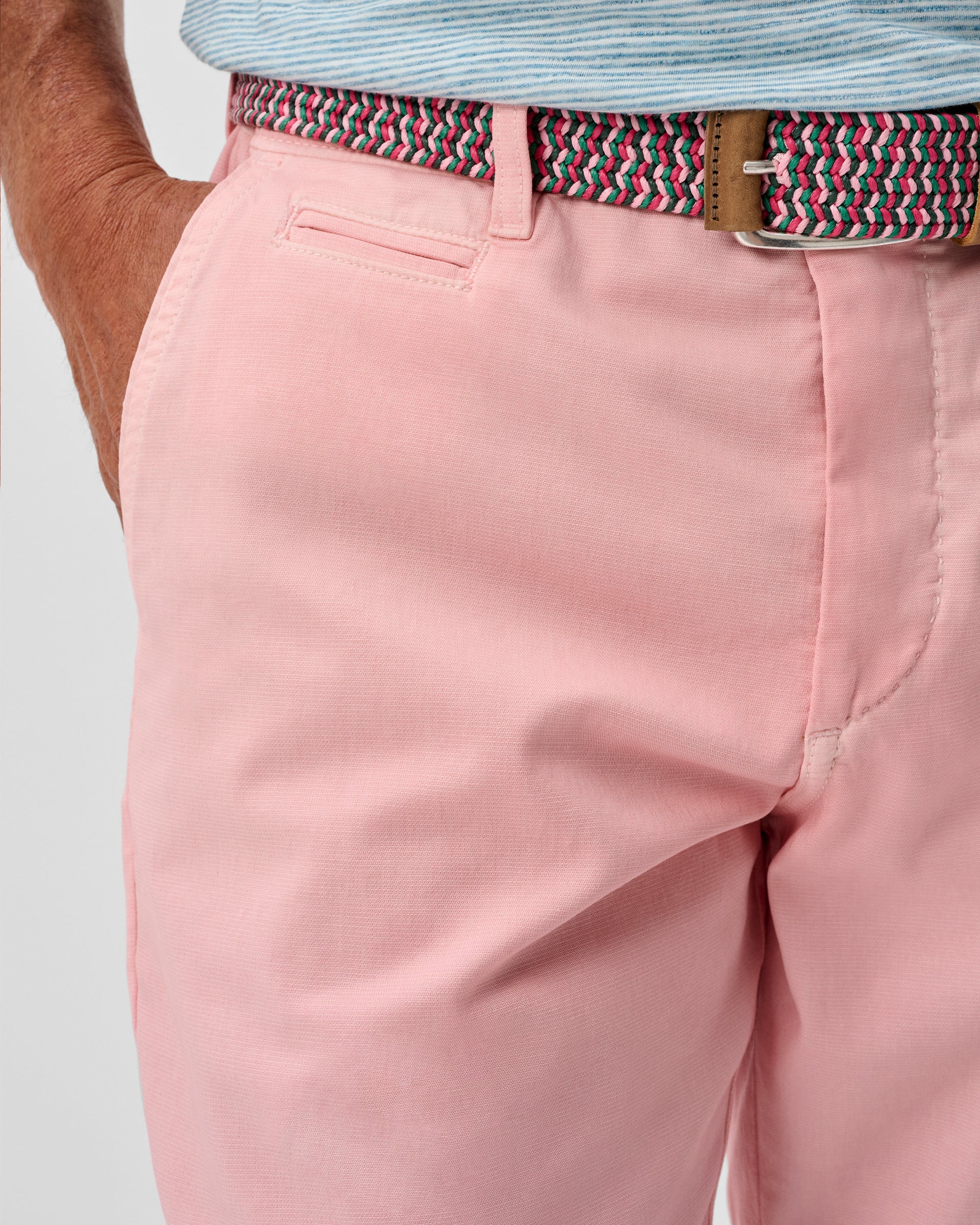 Johnnie-O Nassau Cotton Blend Shorts -  8' inseam, Salmon