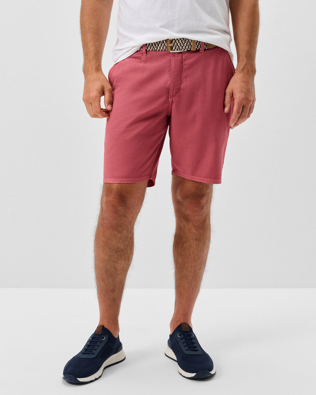 Johnnie-O Nassau Cotton Blend Shorts -  8' inseam, Washed Red