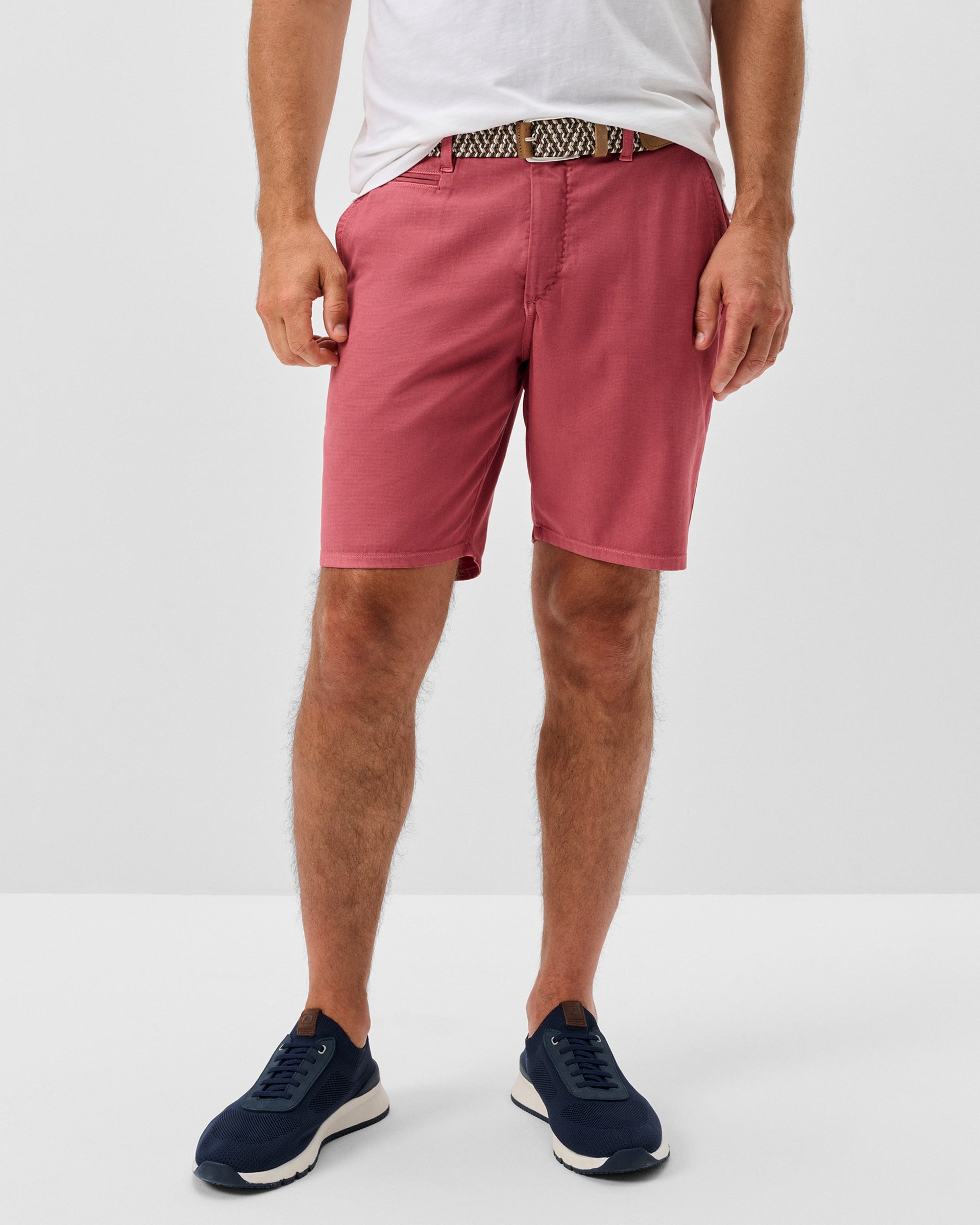 Johnnie-O Nassau Cotton Blend Shorts -  8' inseam, Washed Red