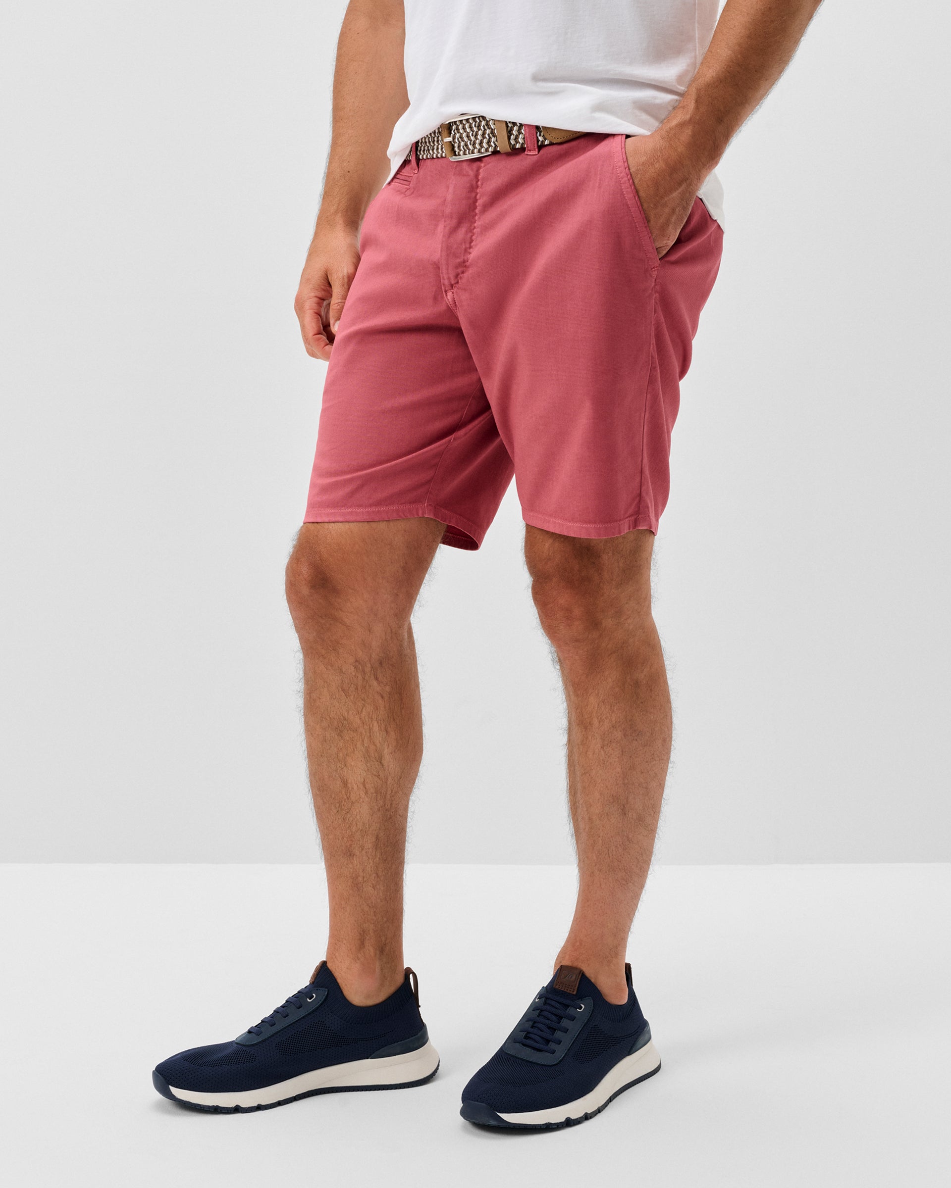 Johnnie-O Nassau Cotton Blend Shorts -  8' inseam, Washed Red