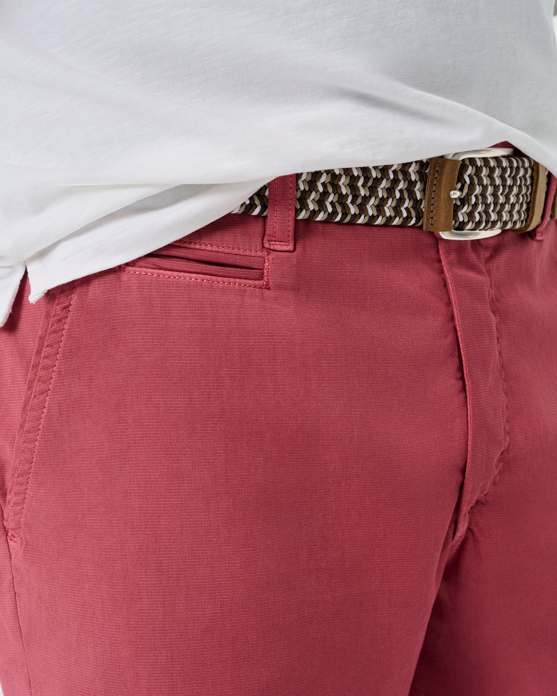 Johnnie-O Nassau Cotton Blend Shorts -  8' inseam, Washed Red