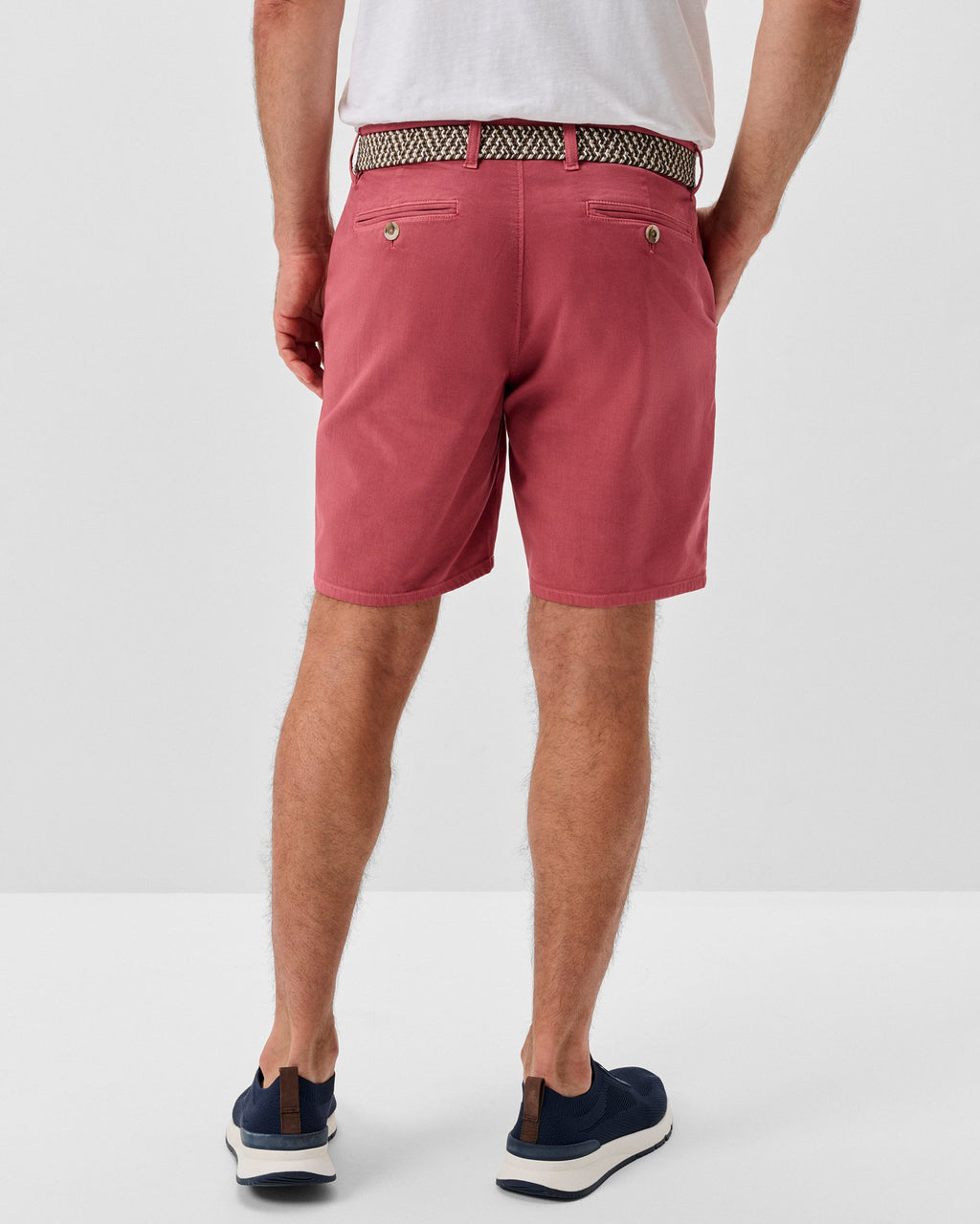 Johnnie-O Nassau Cotton Blend Shorts -  8' inseam, Washed Red