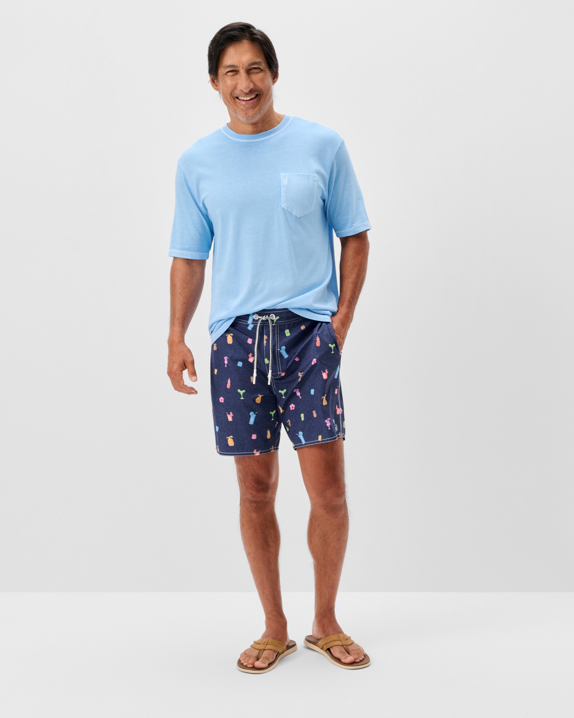 Johnnie-O Half Elastic 7" Swim Trunks, Kanaloa