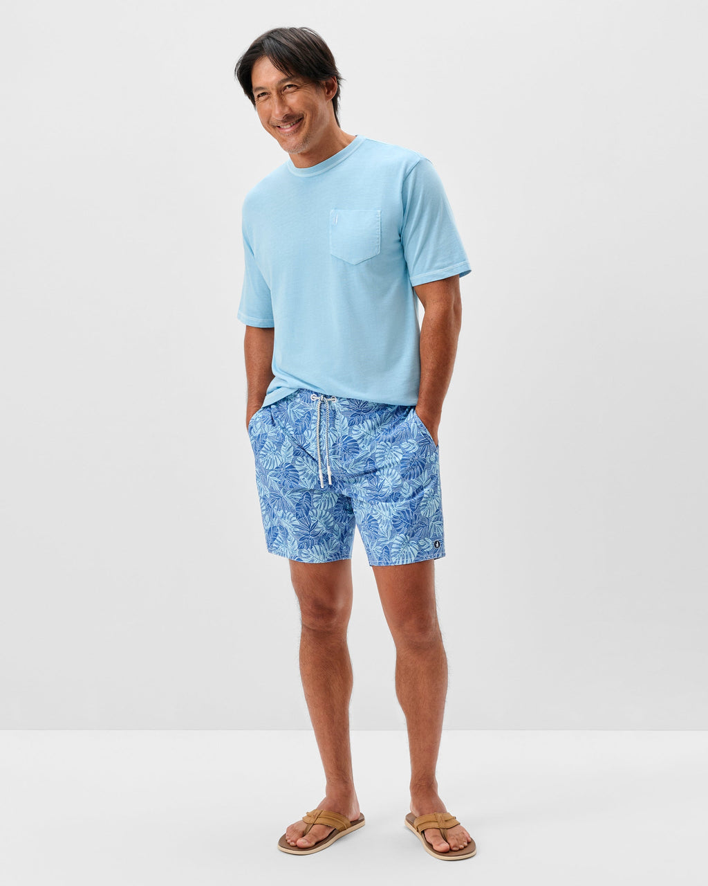 Johnnie-O Half Elastic 7" Swim Trunks, Curacao