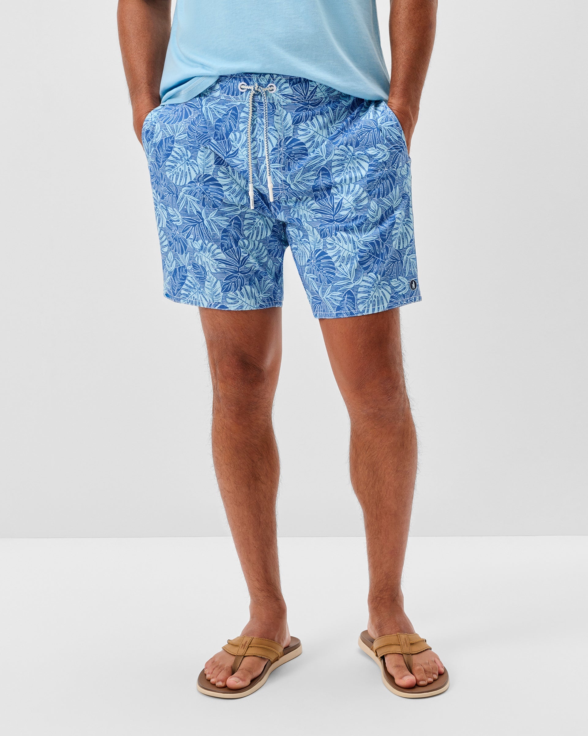 Johnnie-O Half Elastic 7" Swim Trunks, Curacao