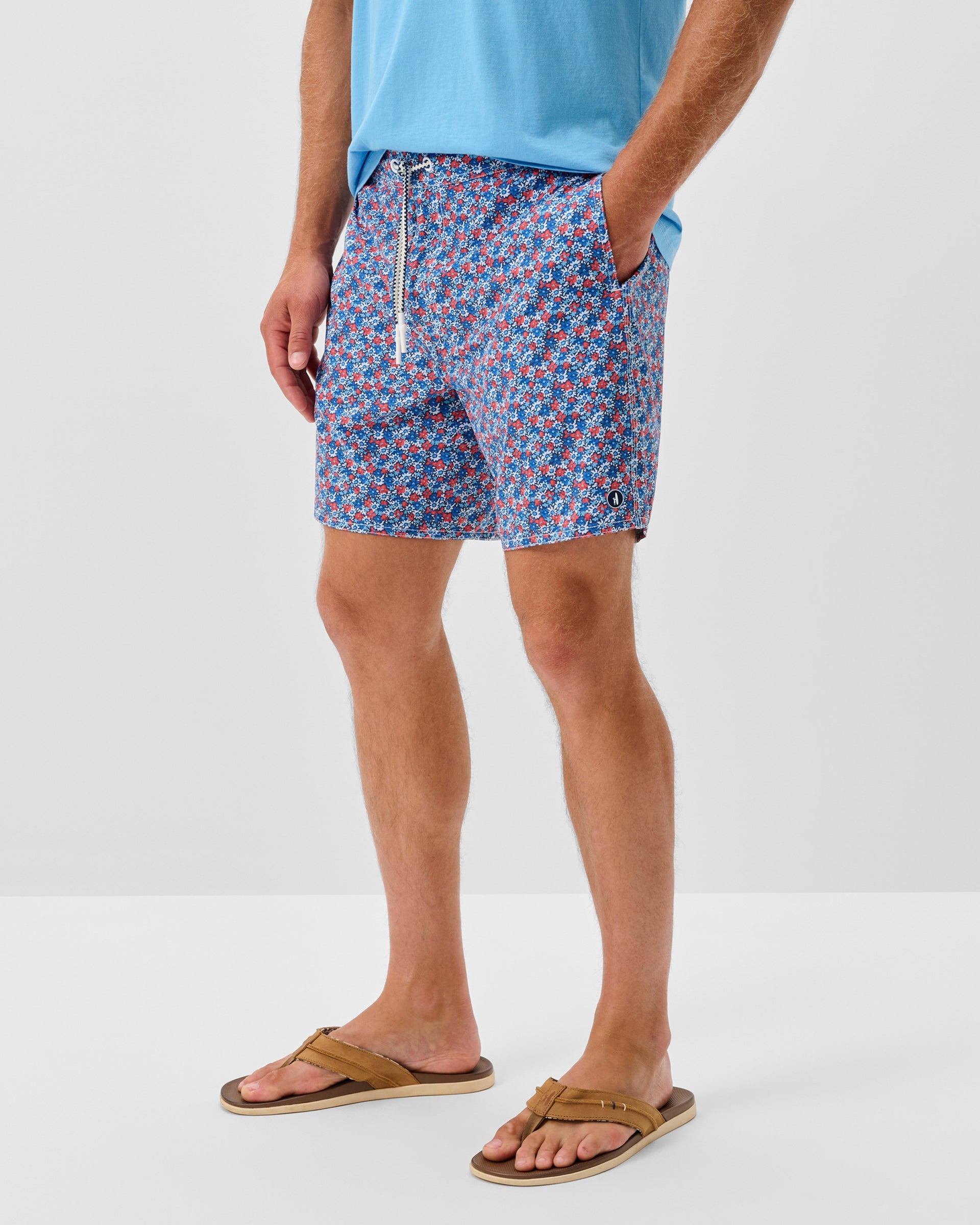 Johnnie-O Half Elastic 7" Swim Trunks, Freesia
