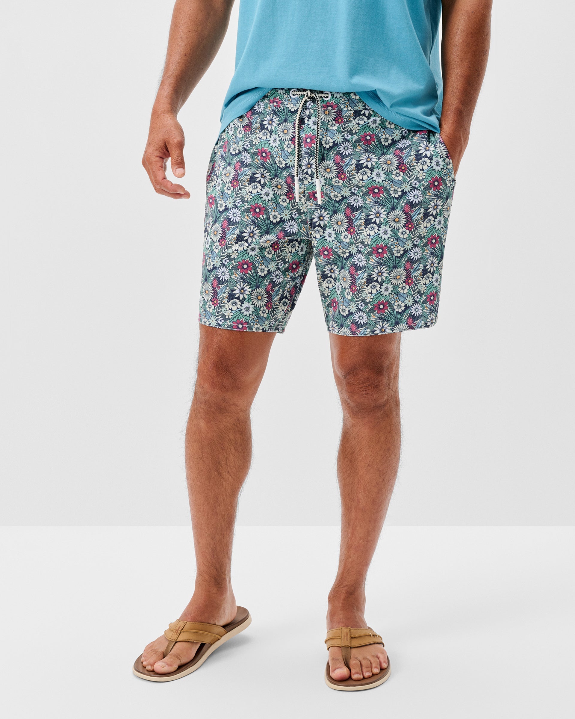 Johnnie-O Half Elastic 7" Swim Trunks, Ponderosa