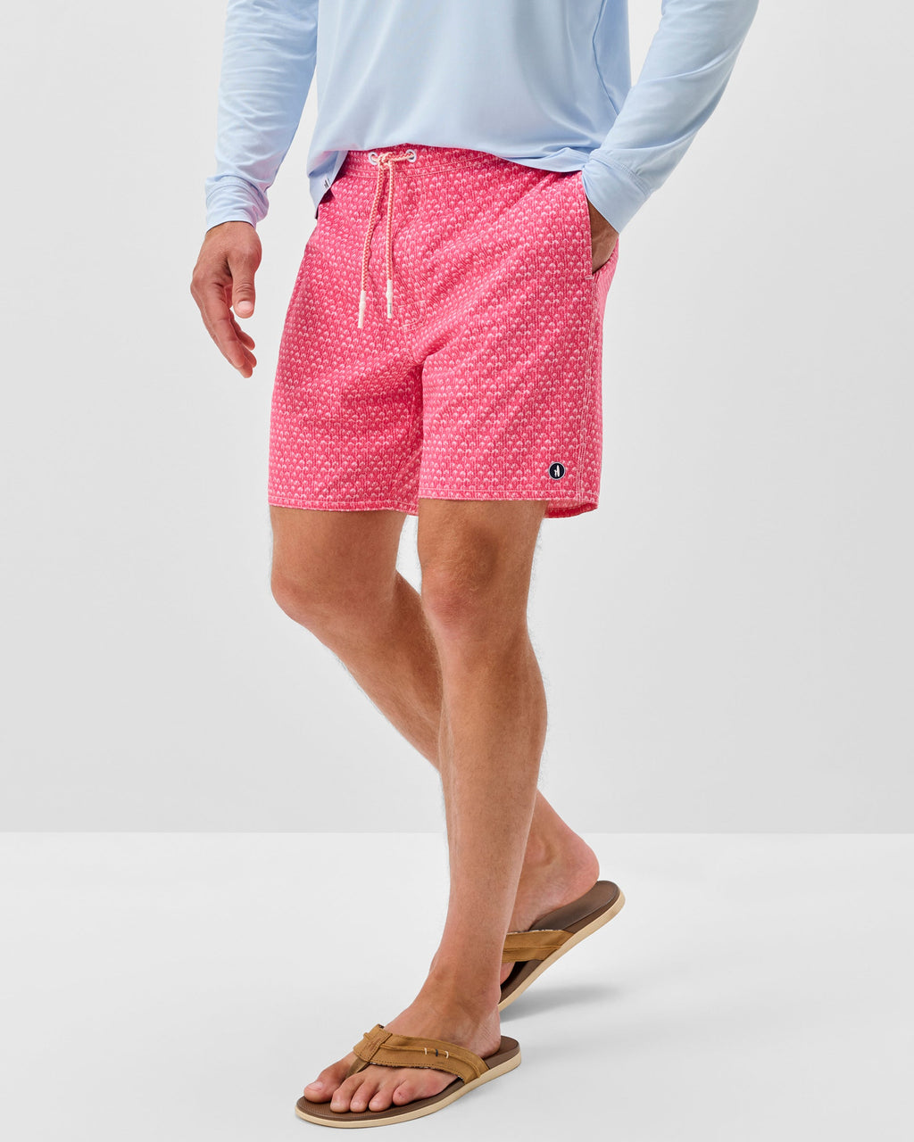 Johnnie-O Half Elastic 7" Swim Trunks, Scallop