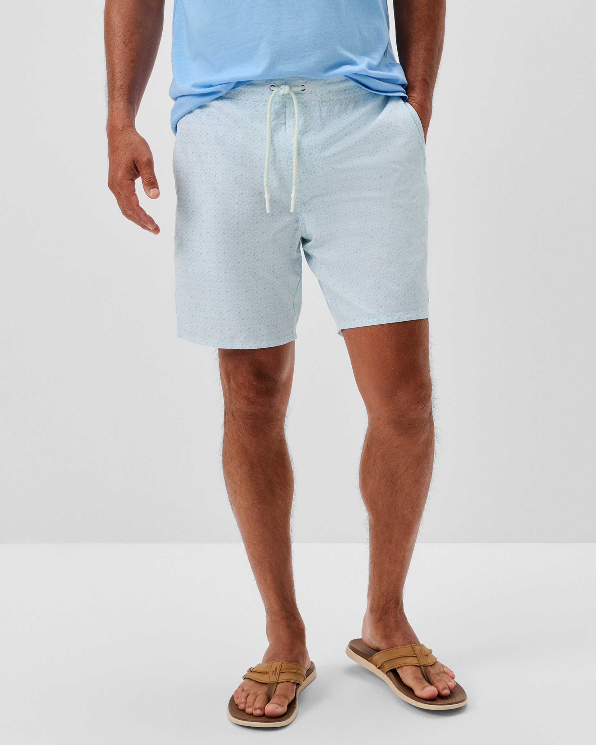 Johnnie-O Half Elastic 7" Swim Trunks, Anemone