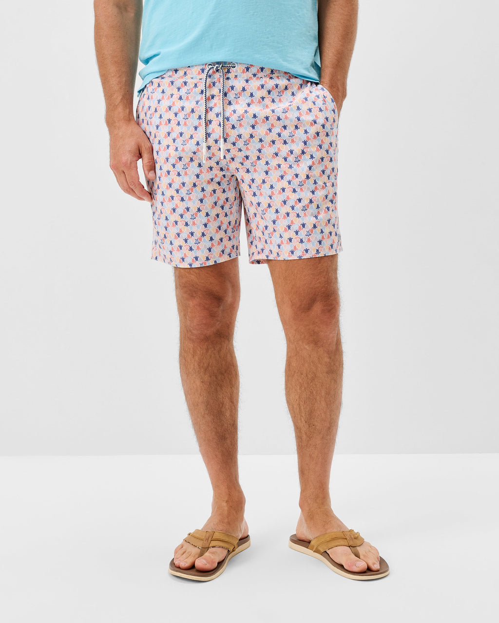 Johnnie-O Half Elastic 7" Swim Trunks, Shelly
