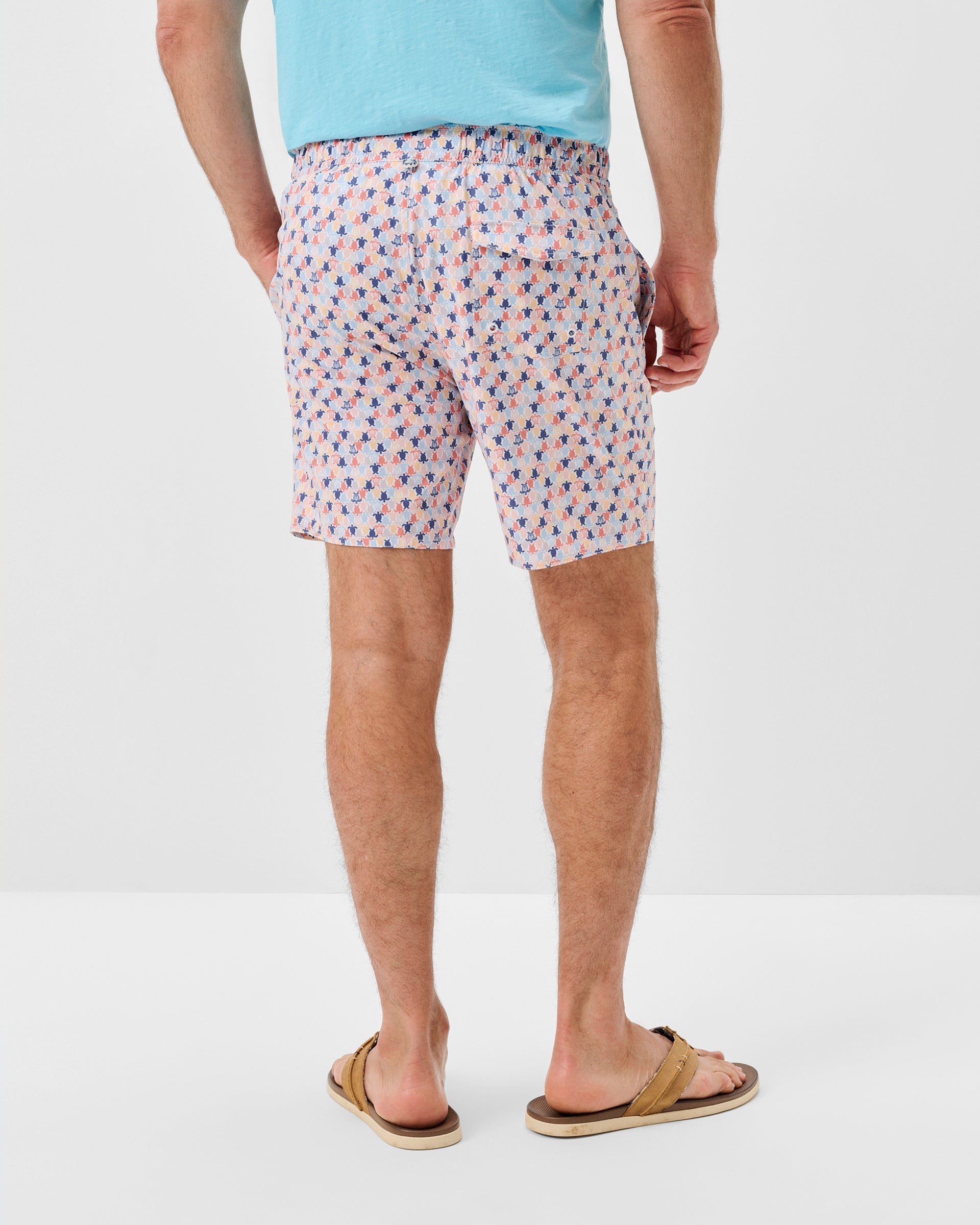 Johnnie-O Half Elastic 7" Swim Trunks, Shelly