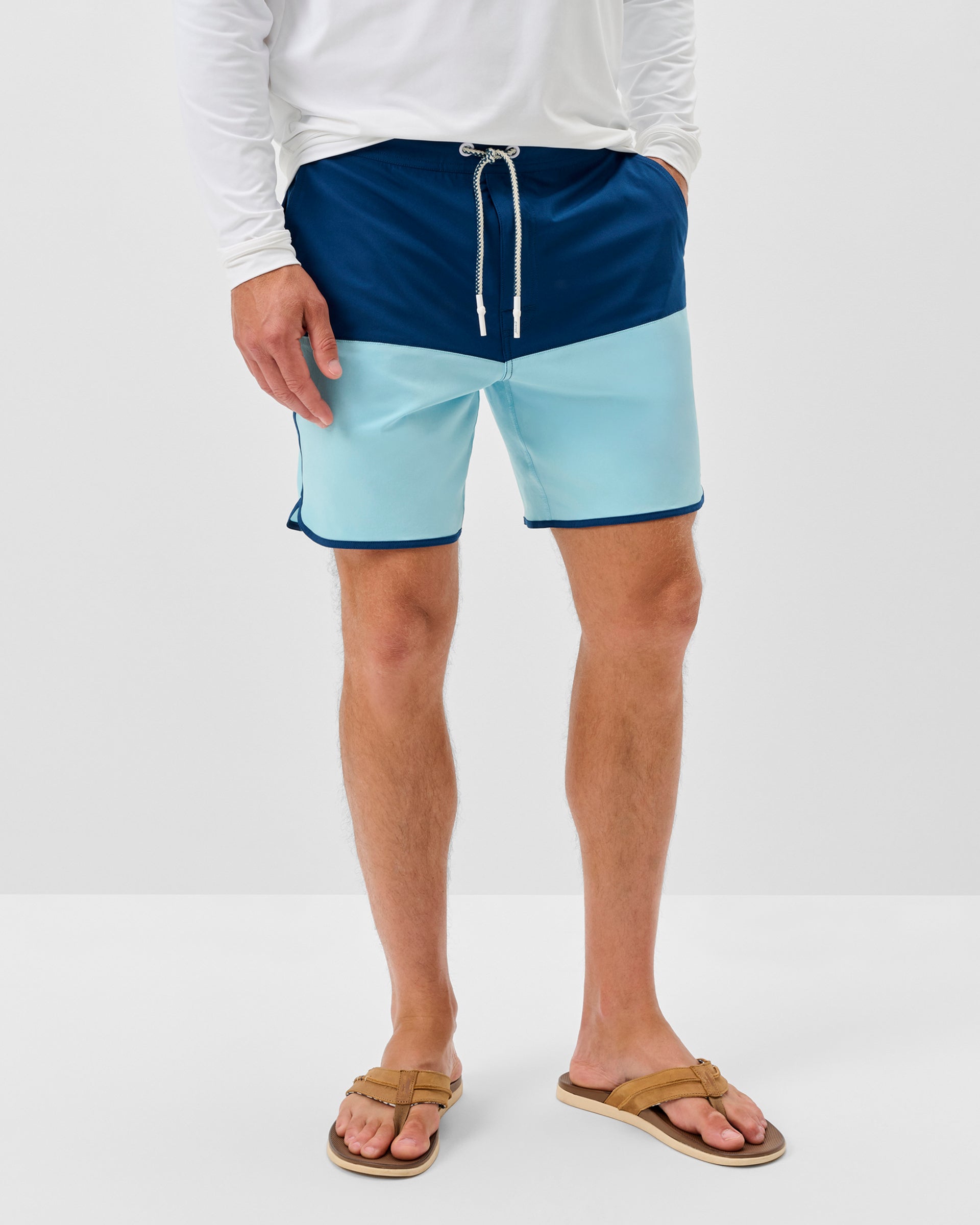 Johnnie-O Half Elastic 7" Swim Trunks - Tully, Sport Navy