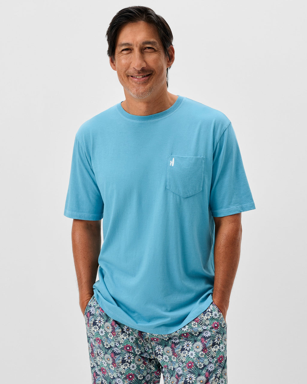 Johnnie-O Dale Cotton Blend T-Shirt - Born to Surf, Haze