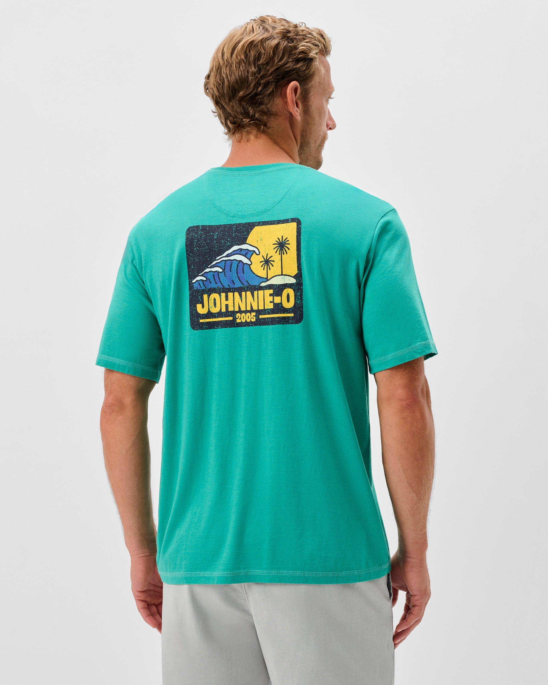 Johnnie-O Dale Cotton Blend T-Shirt - Wave Rider, Seaglass