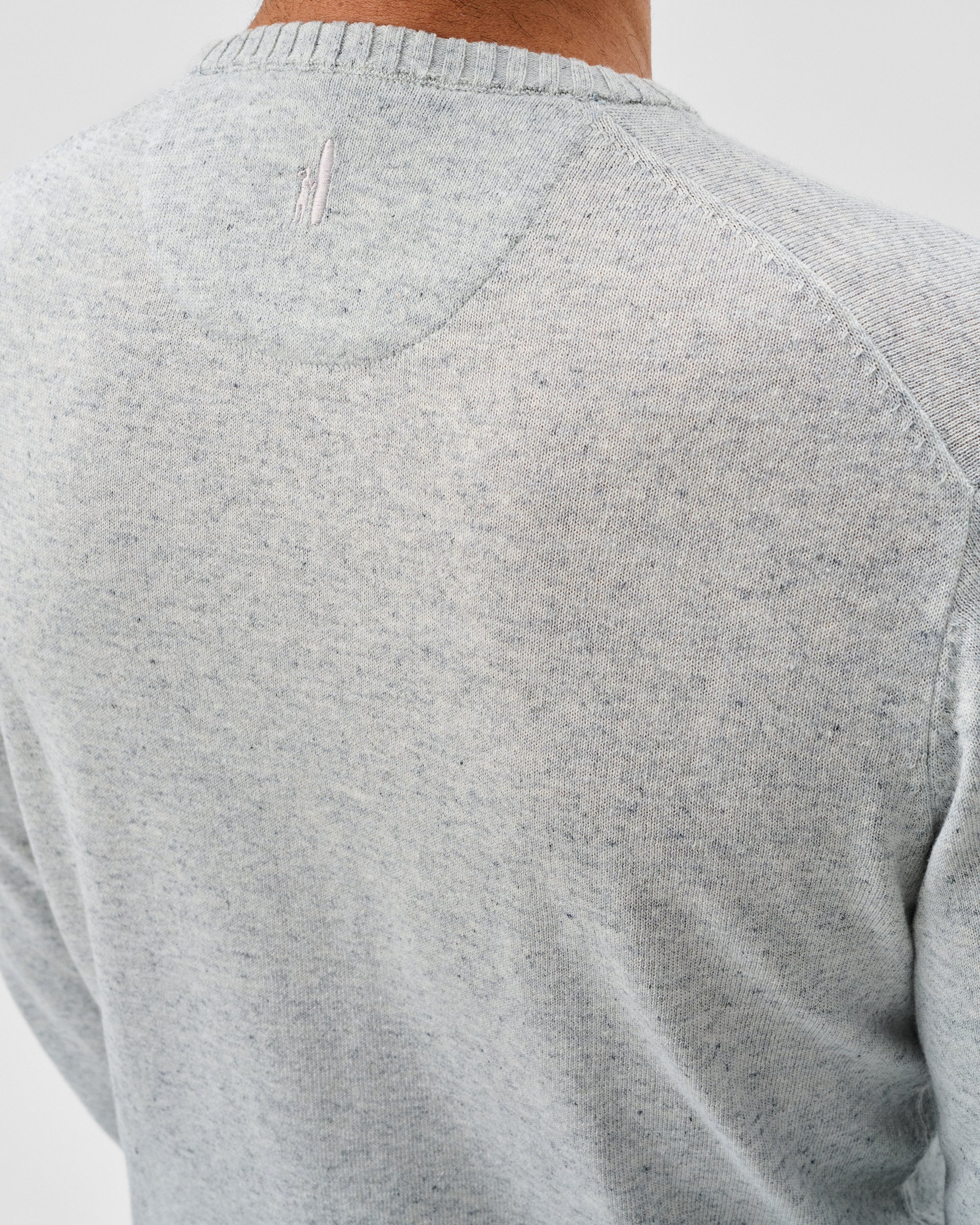 Johnnie-O Albus Heathered Linen Blend Crewneck Sweater, Light Gray