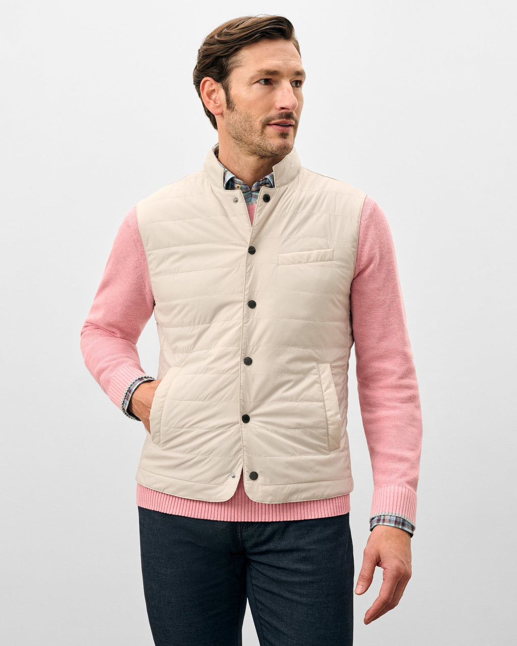 Johnnie-O Bauer Top Shelf Quilted Vest, Moonstruck