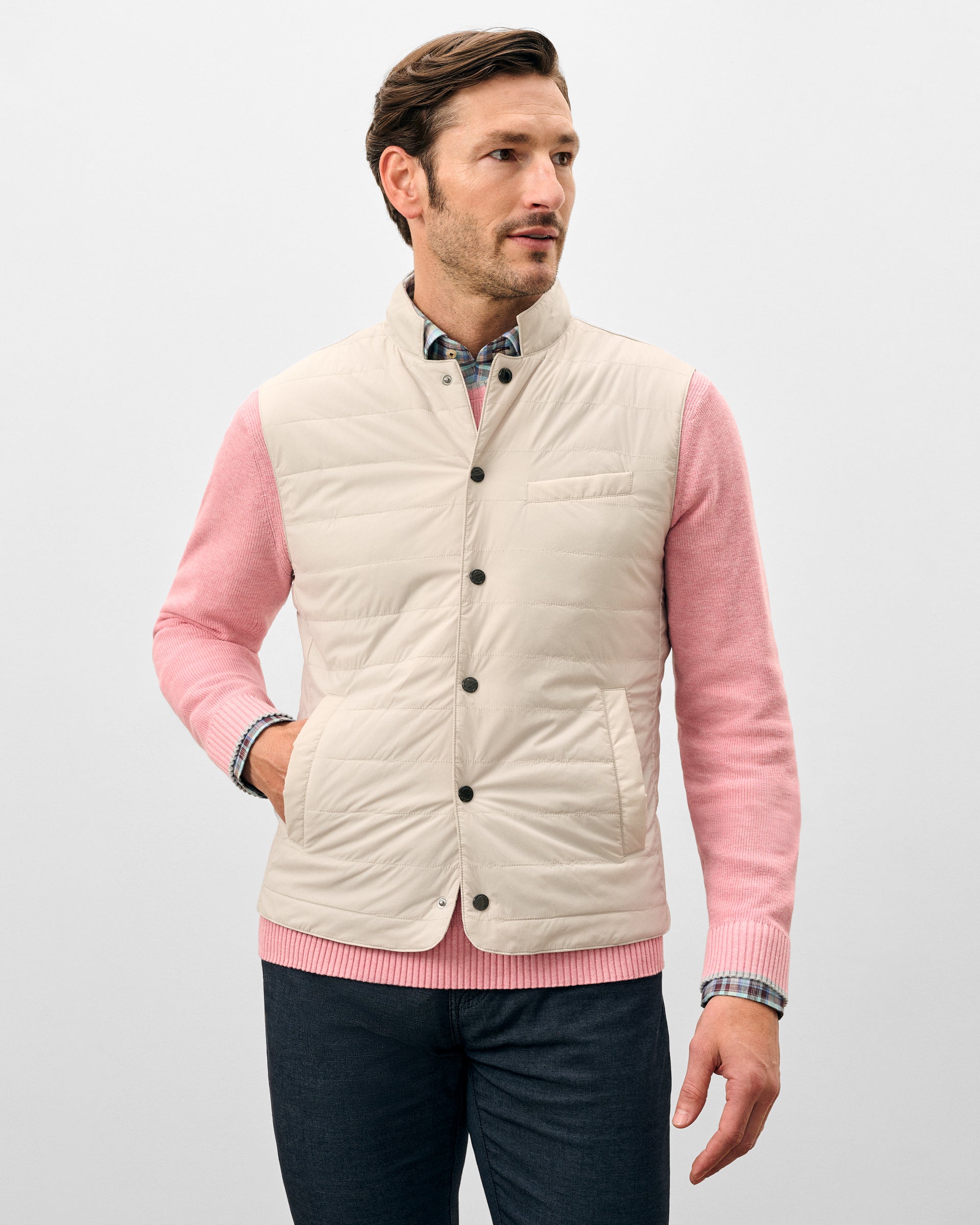 Johnnie-O Bauer Top Shelf Quilted Vest, Moonstruck