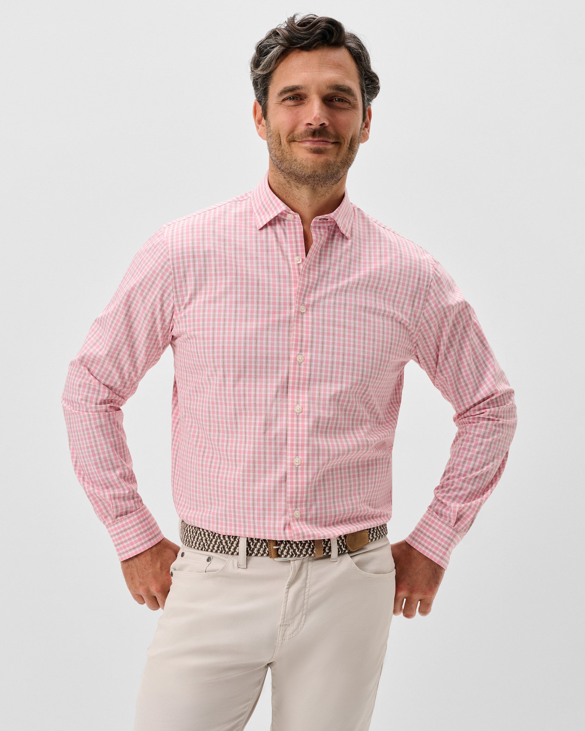Johnnie-O Everyday Performance Button Down Shirt - Morse, Petal
