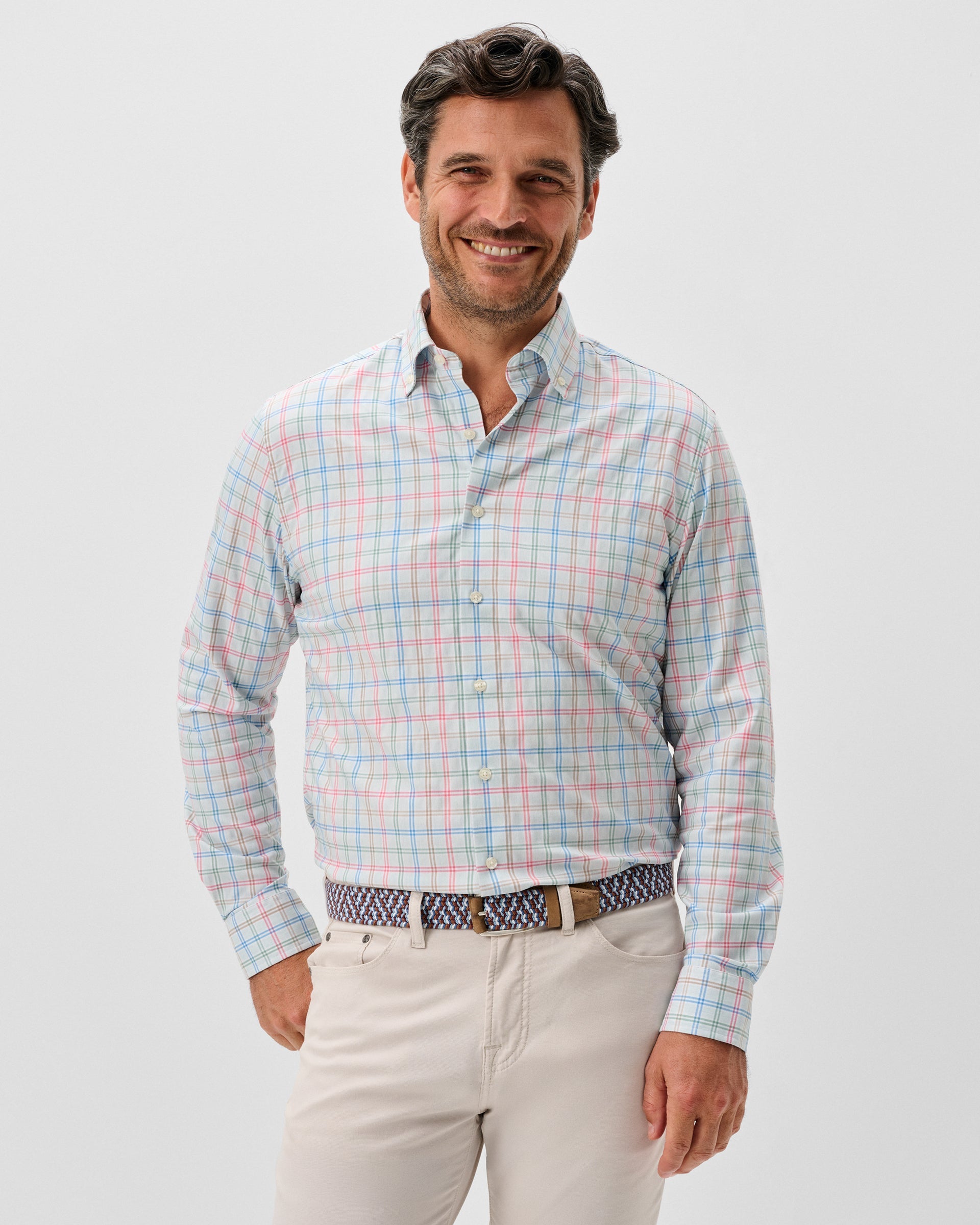 Johnnie-O Everyday Performance Button Down Shirt - Bingham, Gulf Blue