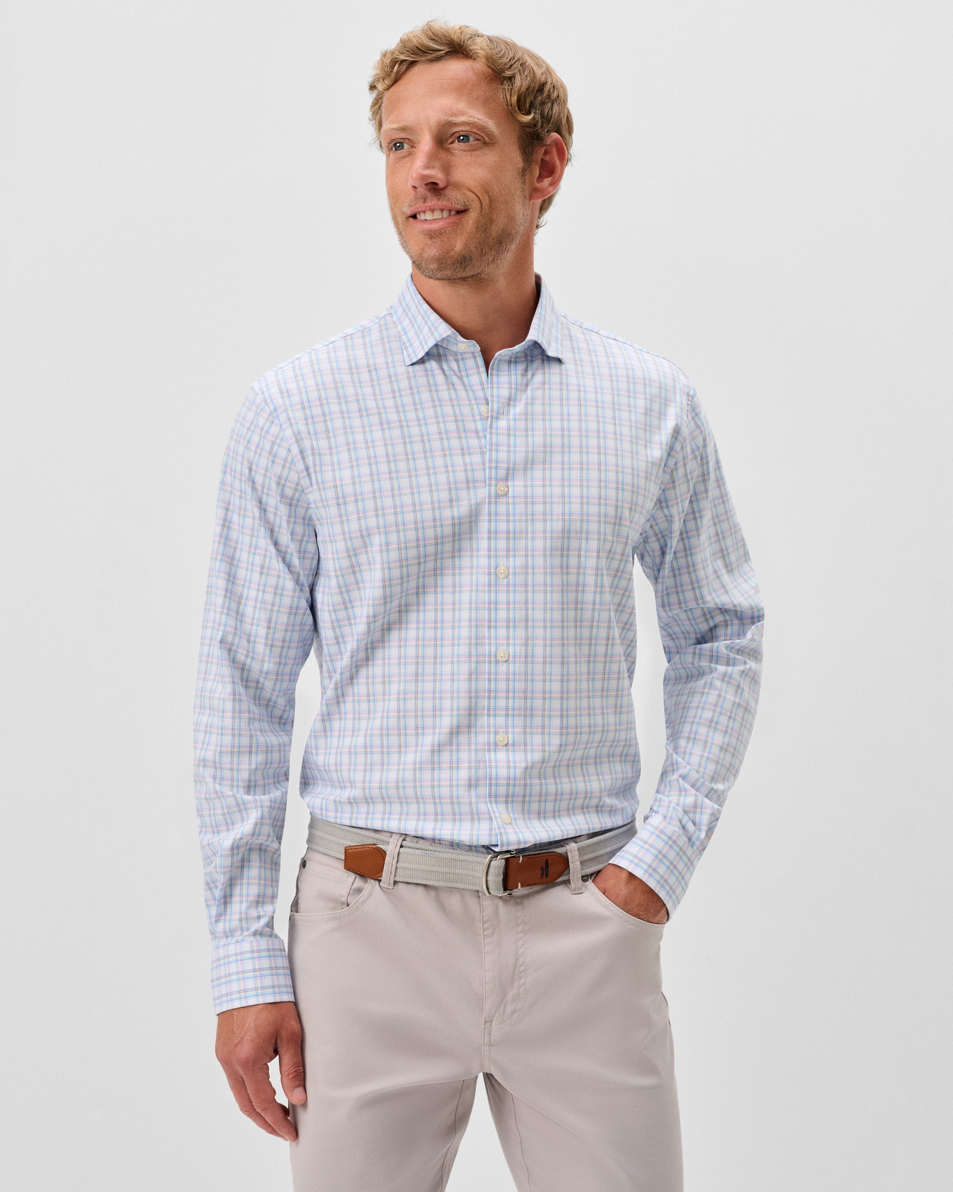 Johnnie-O Everyday Performance Button Down Shirt - Salvadore, White