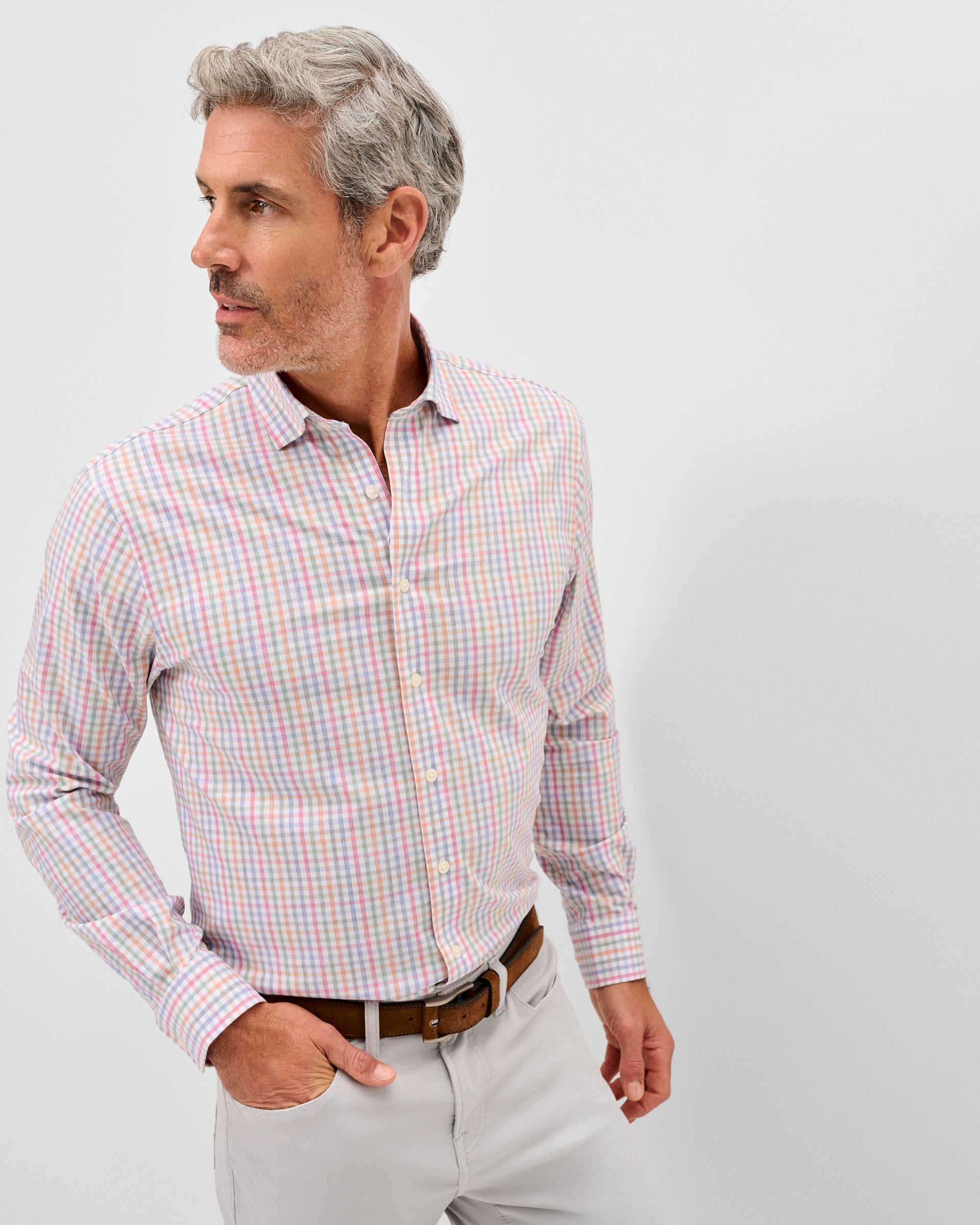 Johnnie-O Everyday Performance Button Down Shirt - Albie, White