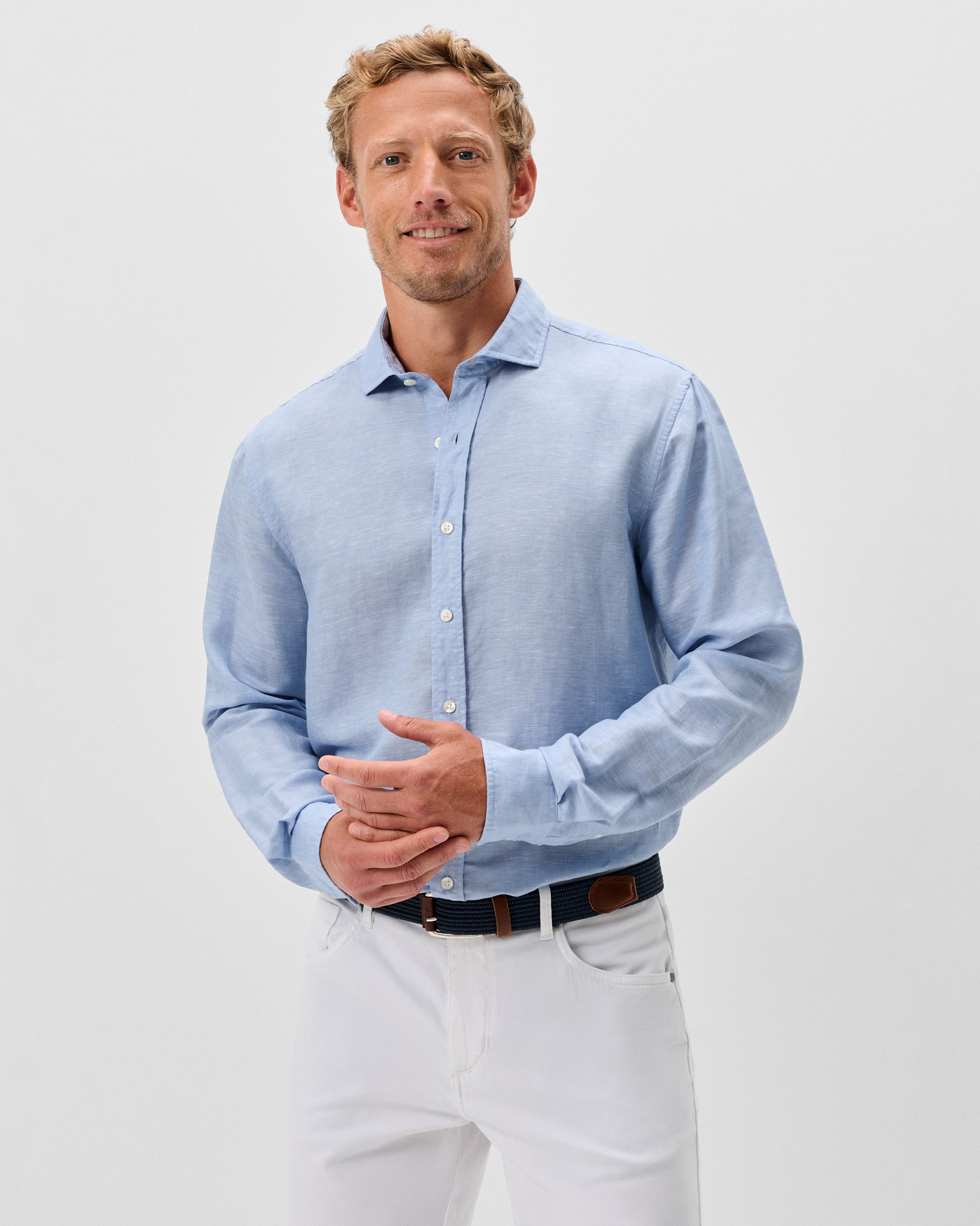 Johnnie-O Linen Button Down Shirt - McCarthy, Maliblu