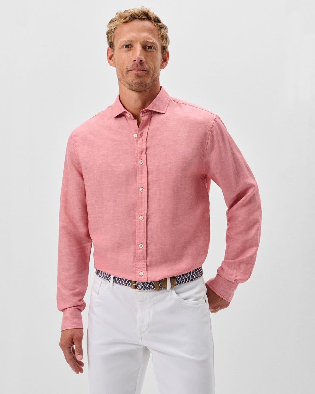 Johnnie-O Linen Button Down Shirt - McCarthy, Malibu Red