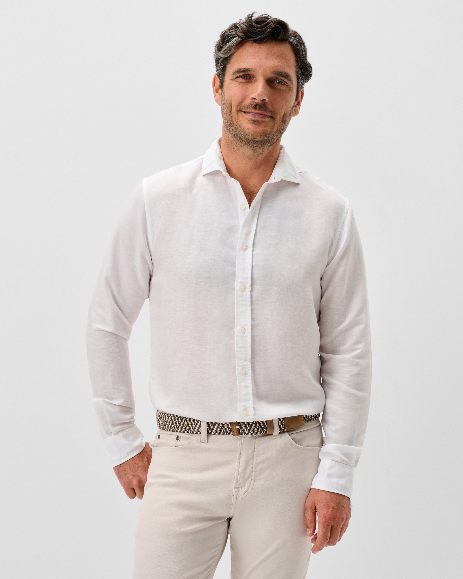 Johnnie-O Linen Button Down Shirt - McCarthy, White
