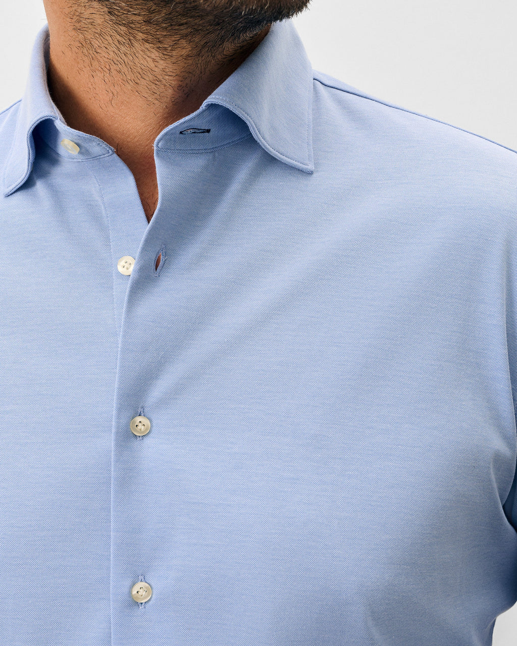 Johnnie-O Fine Pique Knit Button Down Shirt - Solid, Wake
